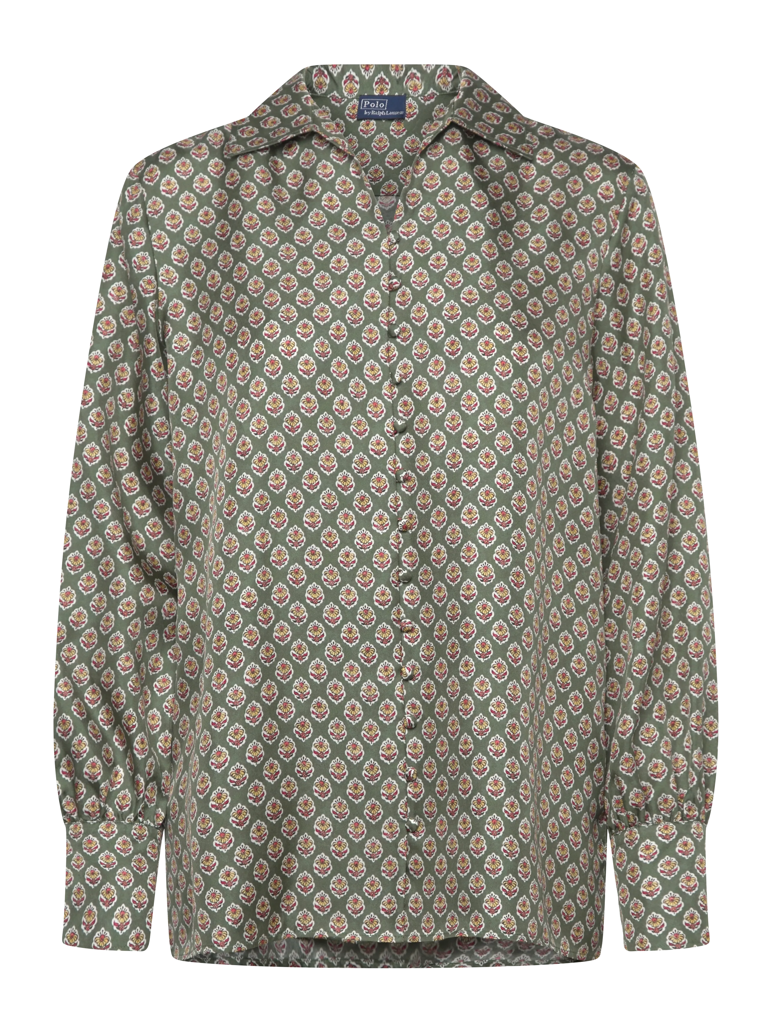 Polo Ralph Lauren 16MM SILK TWILL-WVN-SHIRT - Kleidung - 2014 WOOD BLOCK S / green