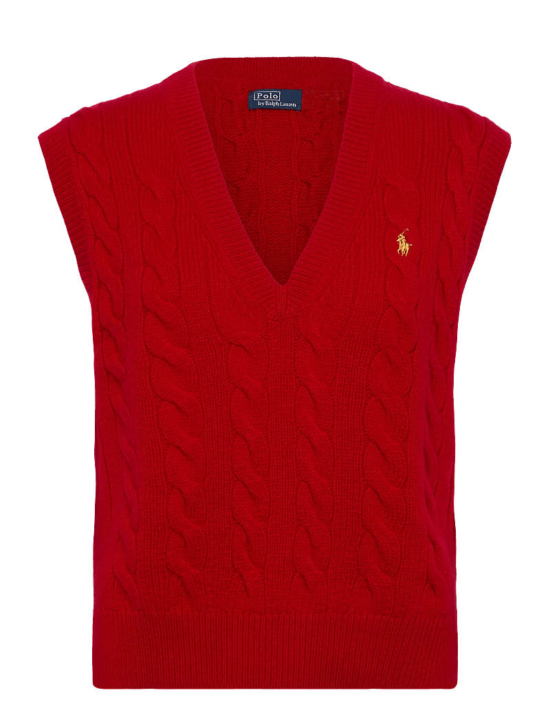 Polo Ralph Lauren - Cable-Knit Wool-Cashmere Sweater Vest - knitted vests - rl2000 red - 0