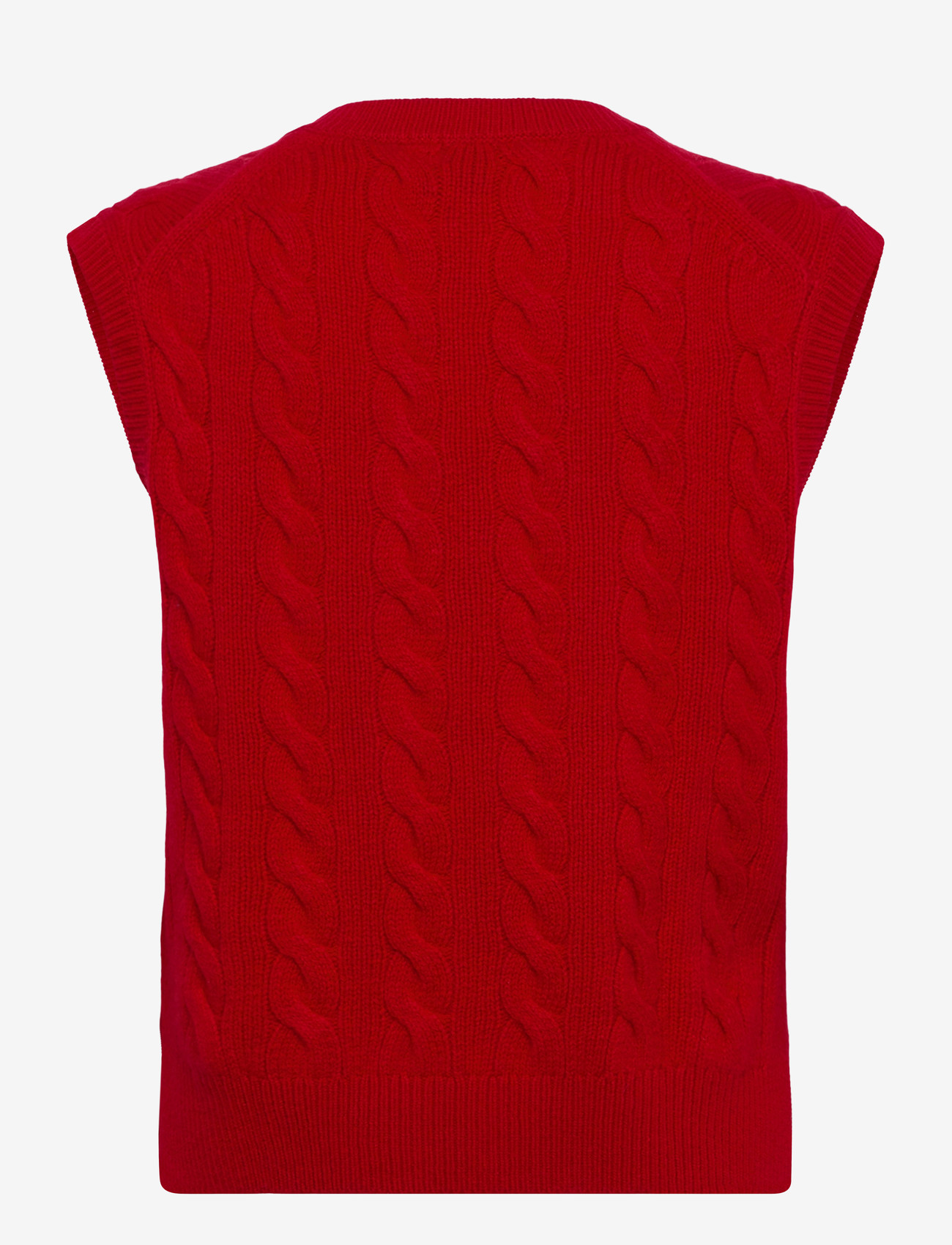 Polo Ralph Lauren - Cable-Knit Wool-Cashmere Sweater Vest - knitted vests - rl2000 red - 1