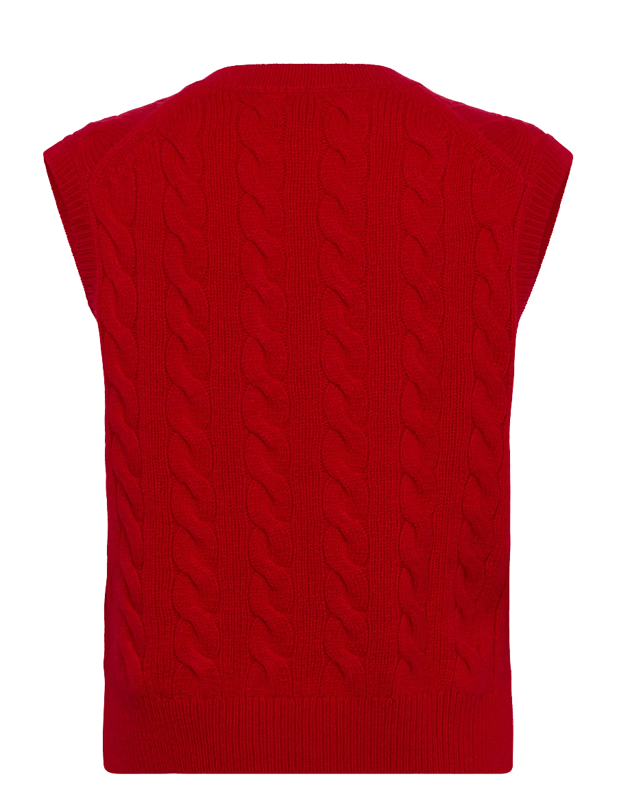 Polo Ralph Lauren - Cable-Knit Wool-Cashmere Sweater Vest - vestes tricot - rl2000 red - 2