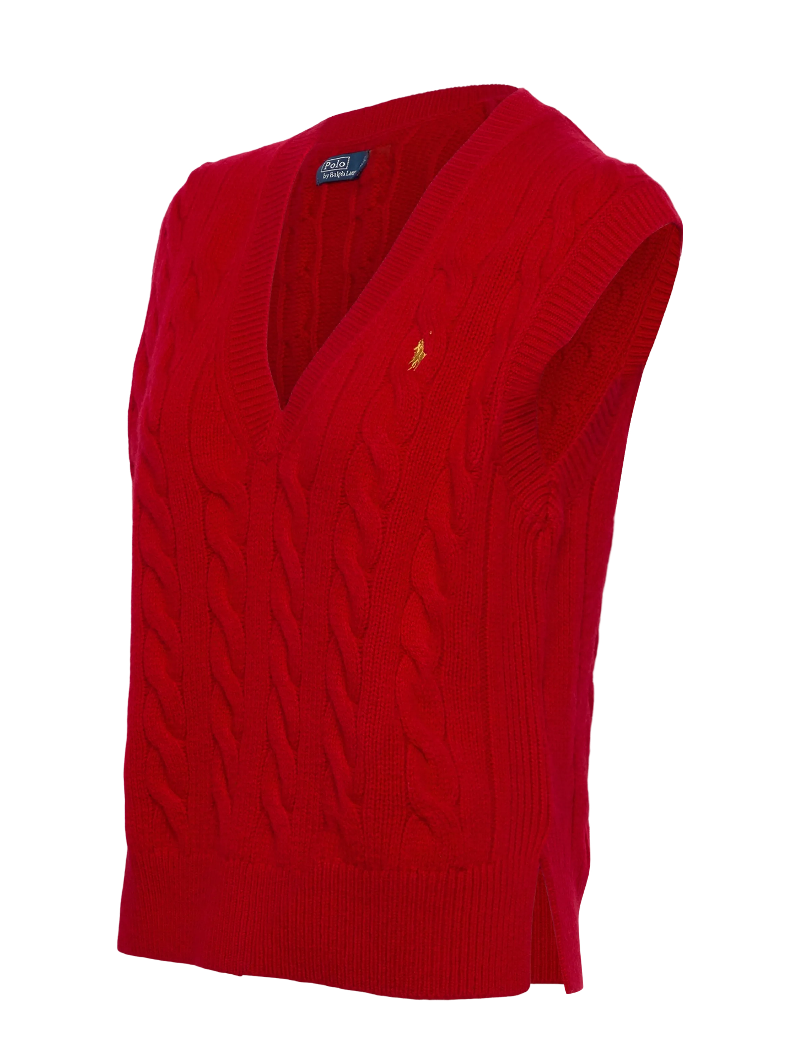 Polo Ralph Lauren - Cable-Knit Wool-Cashmere Sweater Vest - vestes tricot - rl2000 red - 3