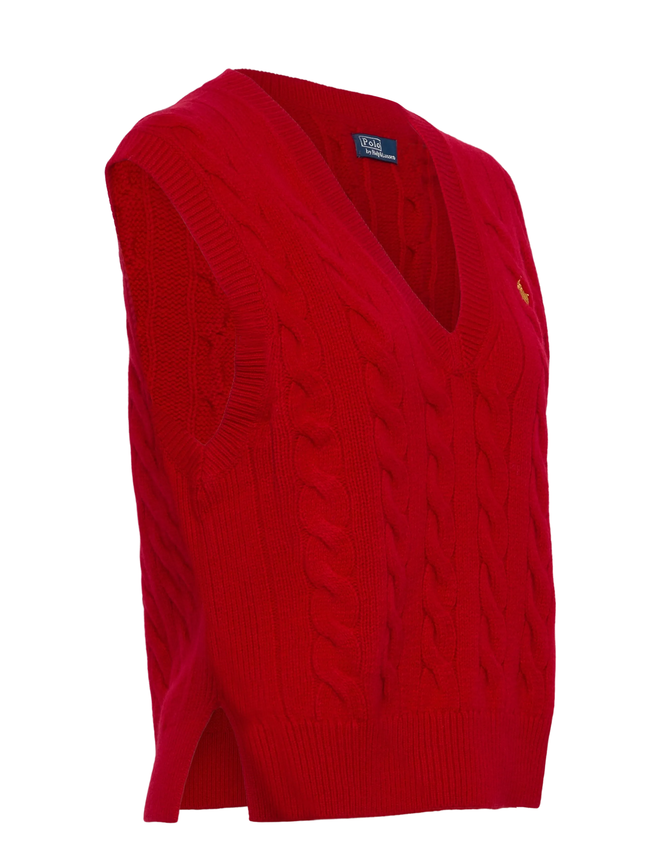 Polo Ralph Lauren - Cable-Knit Wool-Cashmere Sweater Vest - vestes tricot - rl2000 red - 4