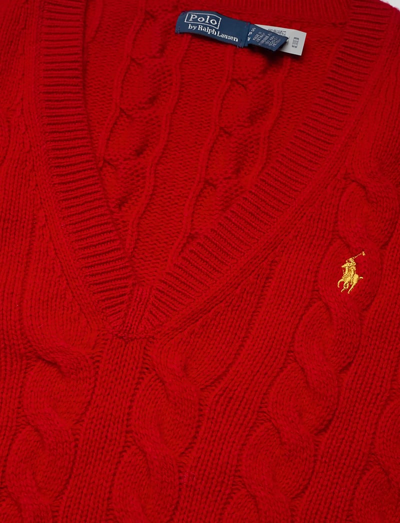 Polo Ralph Lauren - Cable-Knit Wool-Cashmere Sweater Vest - knitted vests - rl2000 red - 4