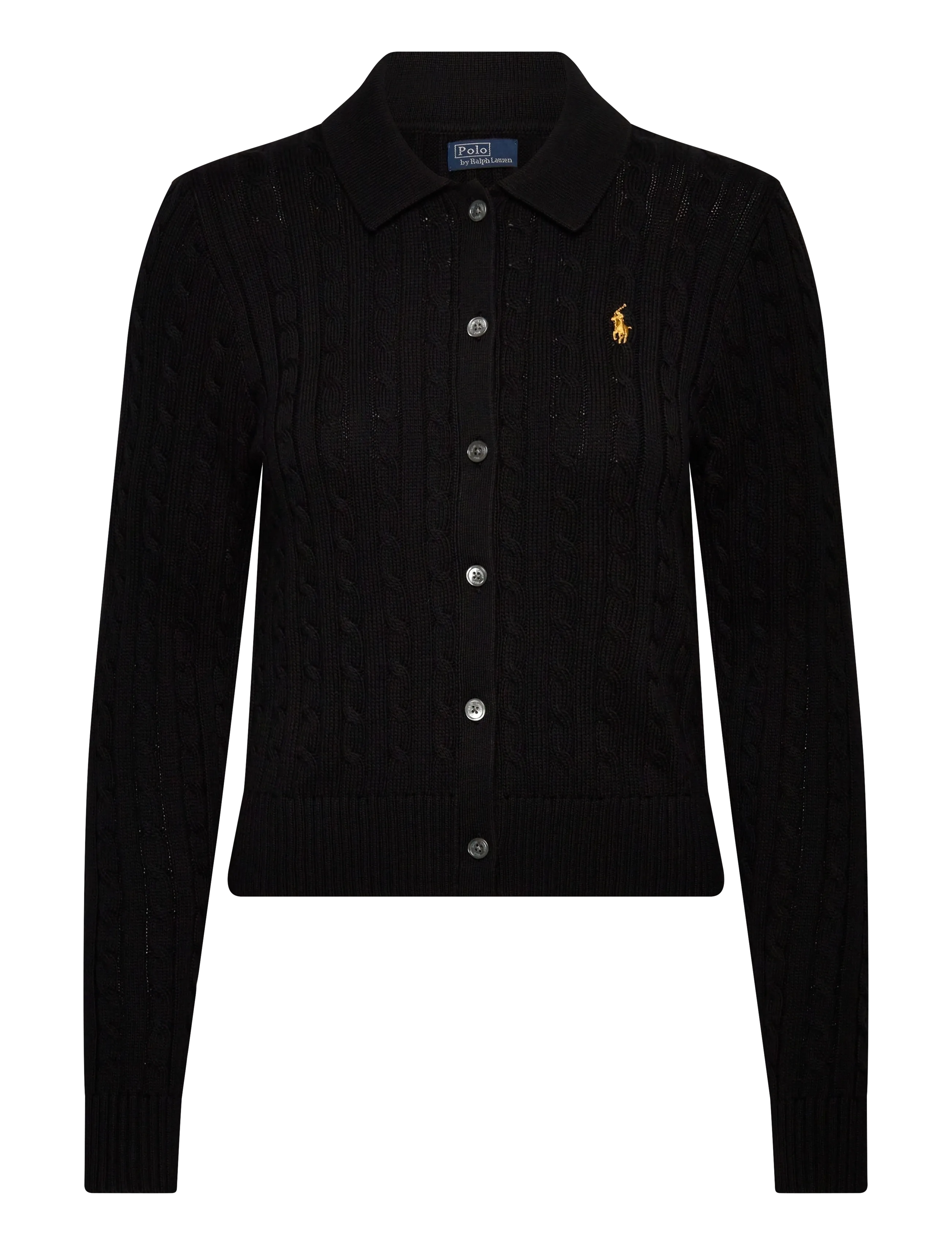 Polo Ralph Lauren Cable-Knit Cotton Cardigan - Tøj - POLO BLACK / black