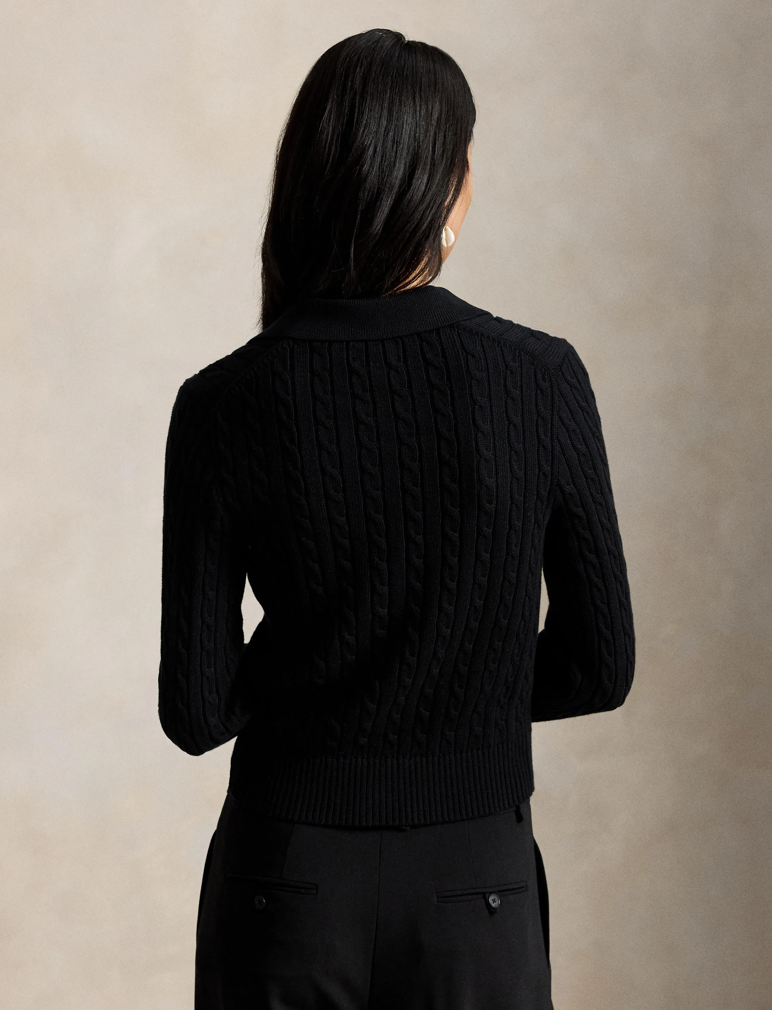 Polo Ralph Lauren - Cable-Knit Cotton Cardigan - polo black - 3