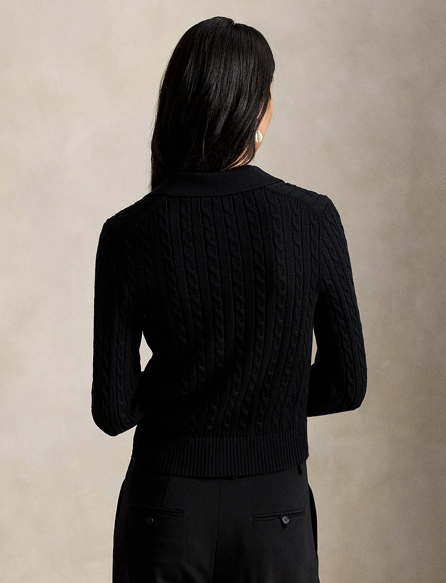 Polo Ralph Lauren - Cable-Knit Cotton Cardigan - polo black - 3