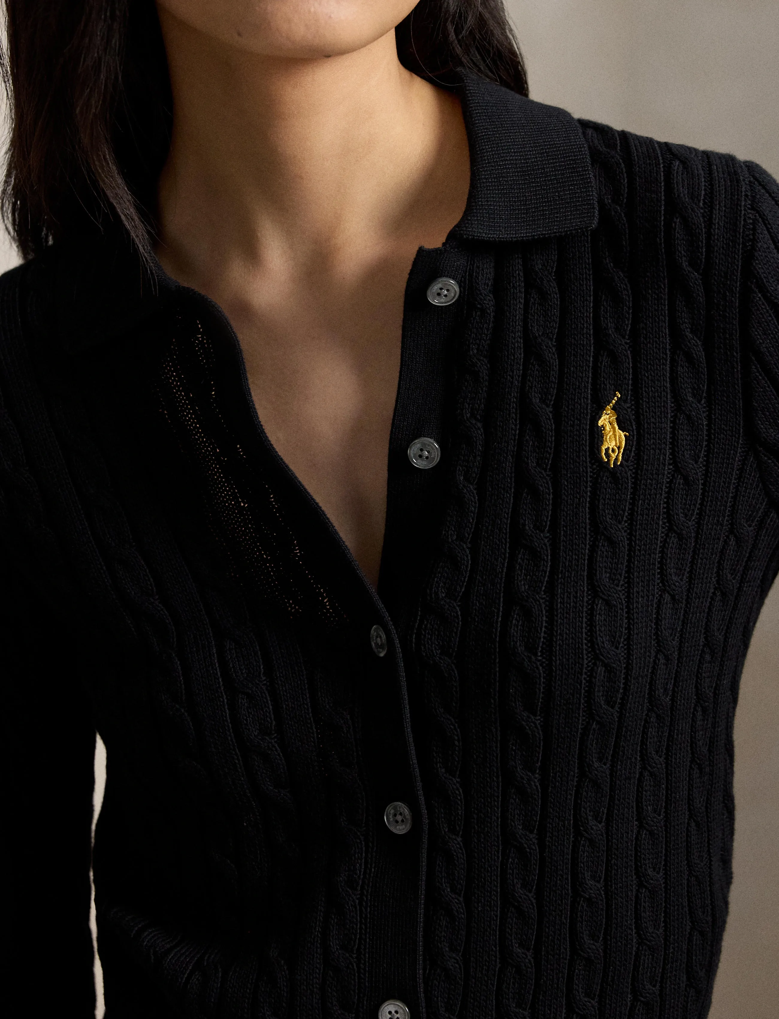 Polo Ralph Lauren - Cable-Knit Cotton Cardigan - polo black - 4