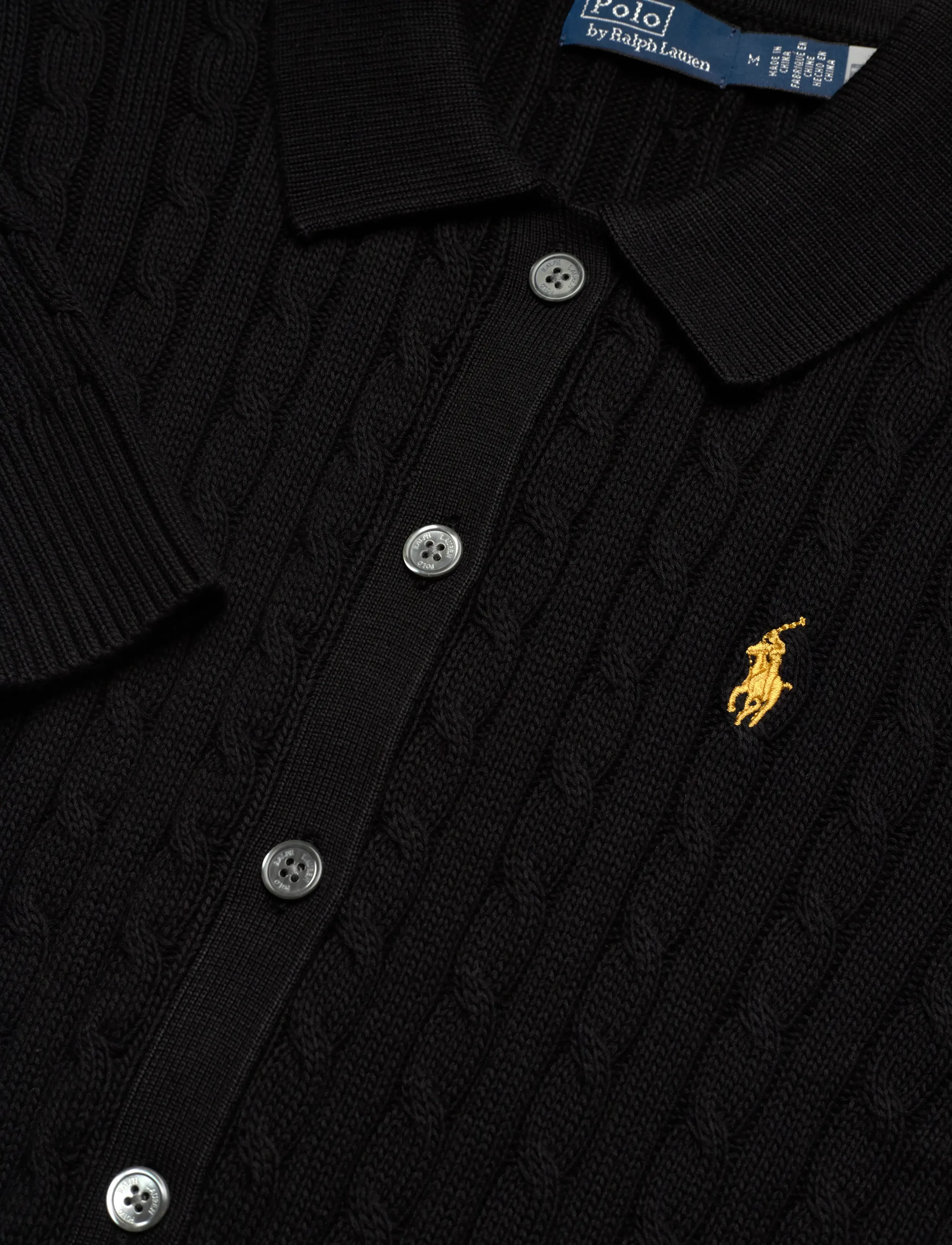 Polo Ralph Lauren - Cable-Knit Cotton Cardigan - polo black - 5