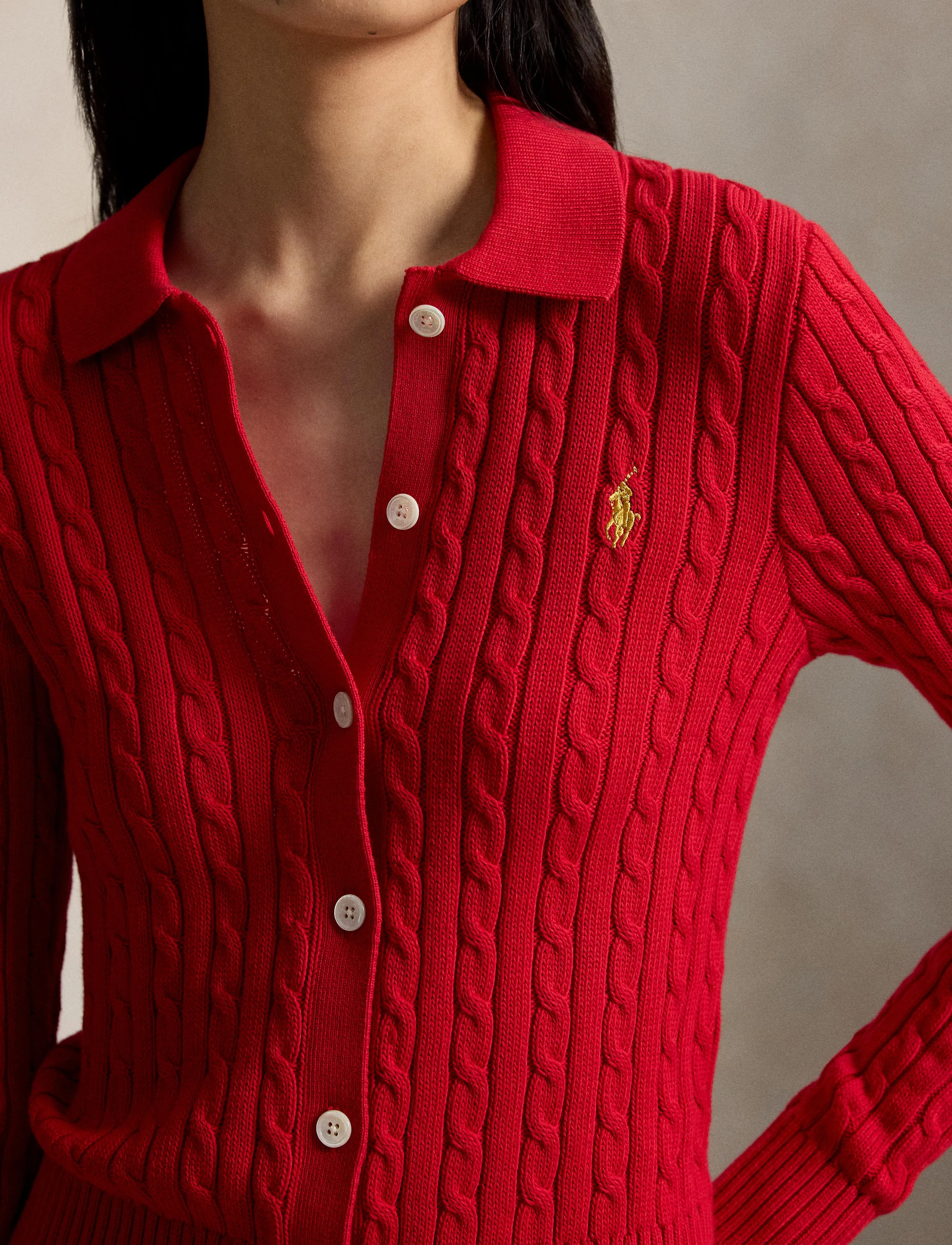 Polo Ralph Lauren - Cable-Knit Cotton Cardigan - rl2000 red - 4