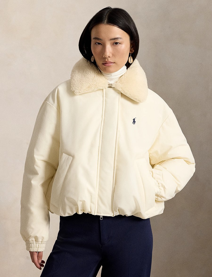 Polo Ralph Lauren - High-Pile-Collar Down Puffer Jacket - tunna jackor - estate cream - 0