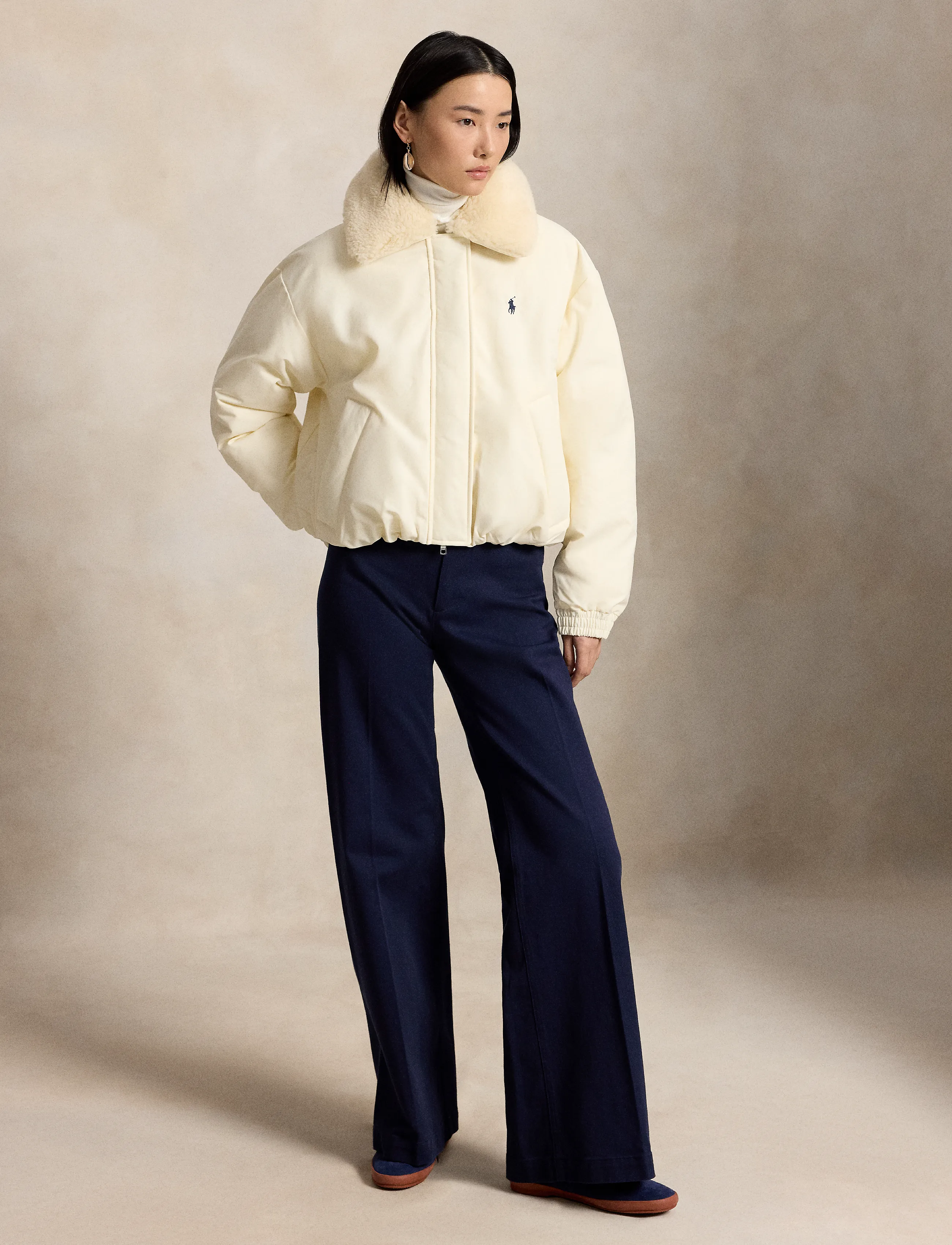 Polo Ralph Lauren - High-Pile-Collar Down Puffer Jacket - tunna jackor - estate cream - 3
