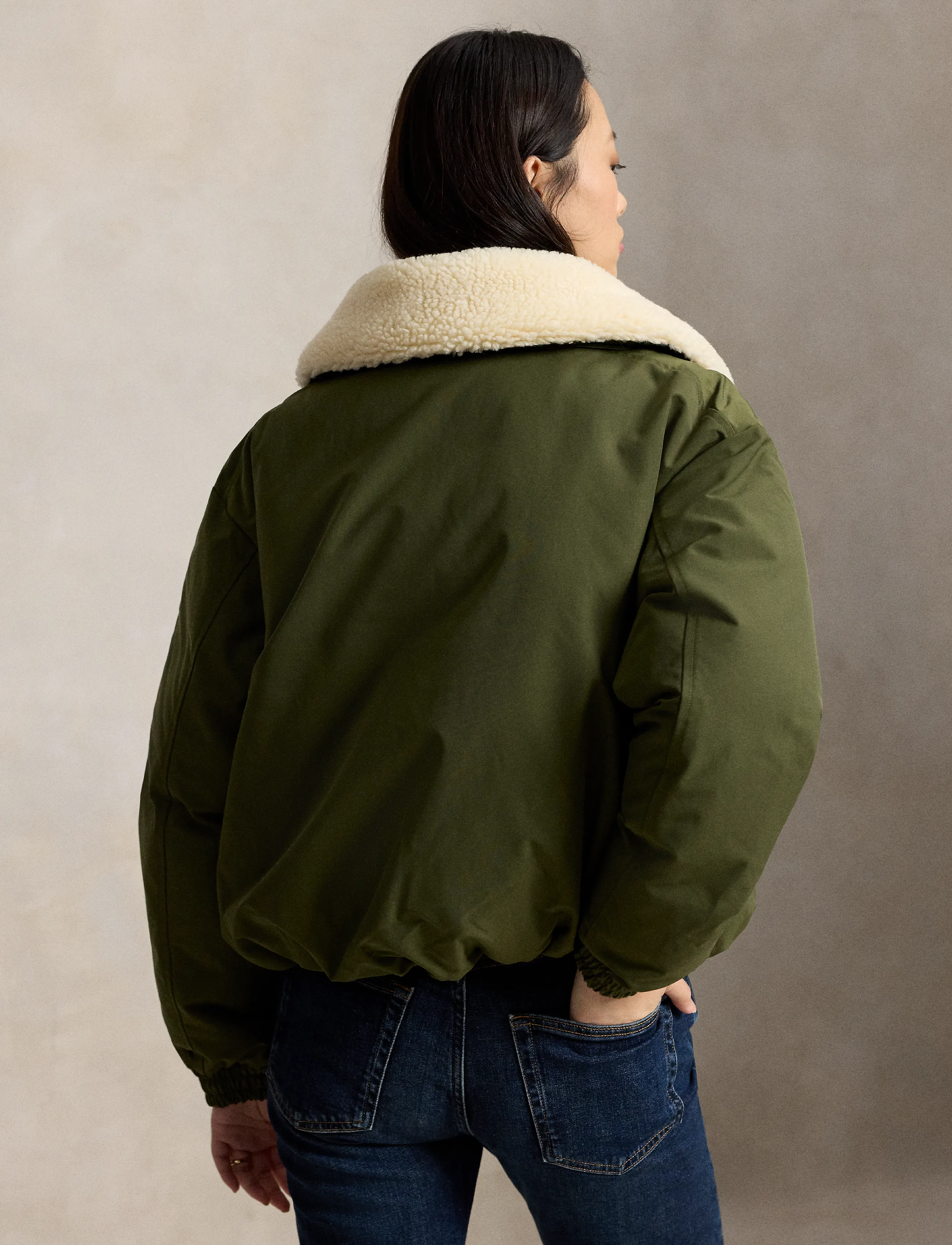 Polo Ralph Lauren - High-Pile-Collar Down Puffer Jacket - tunna jackor - new olive - 3