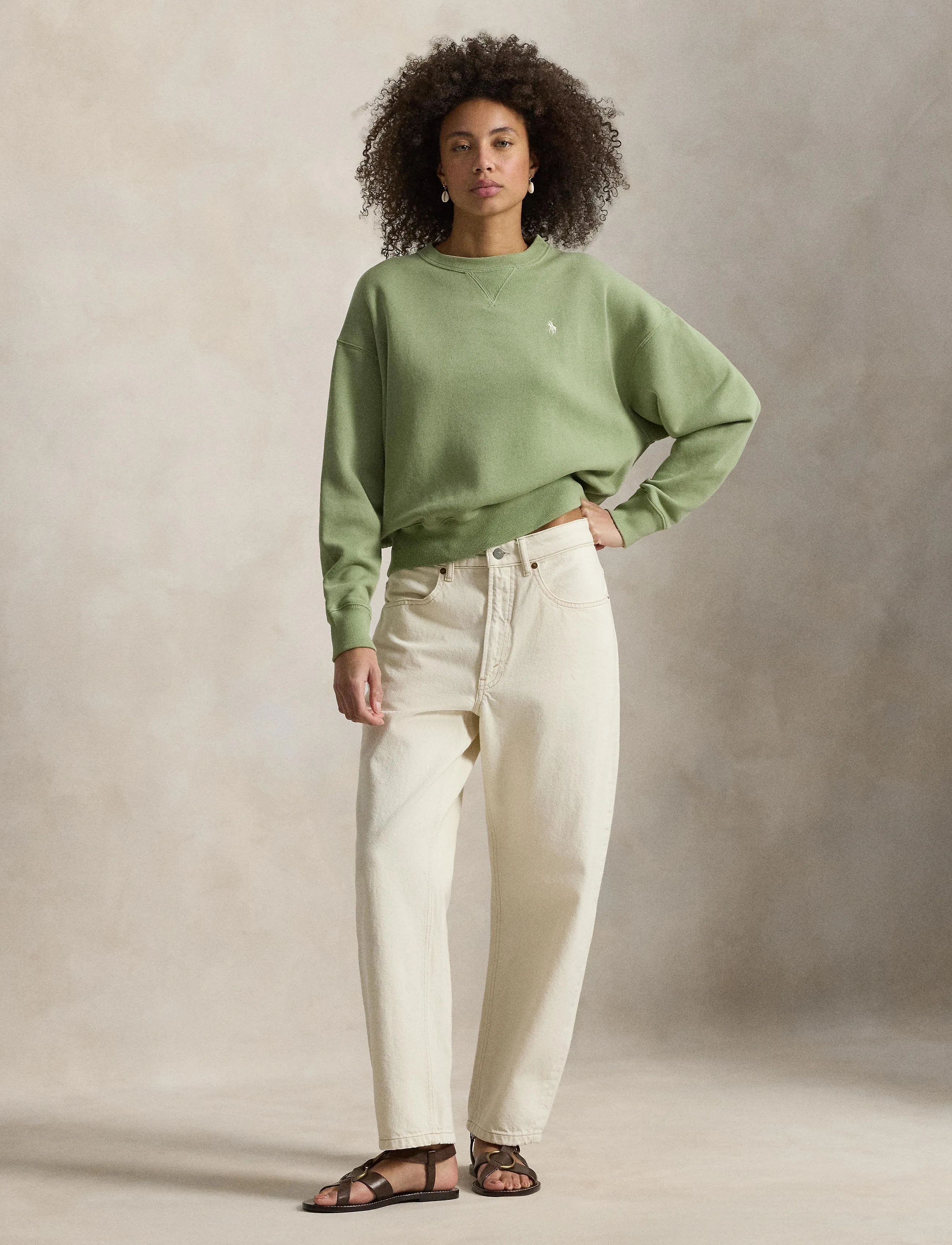 Polo Ralph Lauren ARCTIC FLEECE-KNT-SWEATSHIRT - Ralph Lauren - LAKEVIEW GREEN / khaki/green