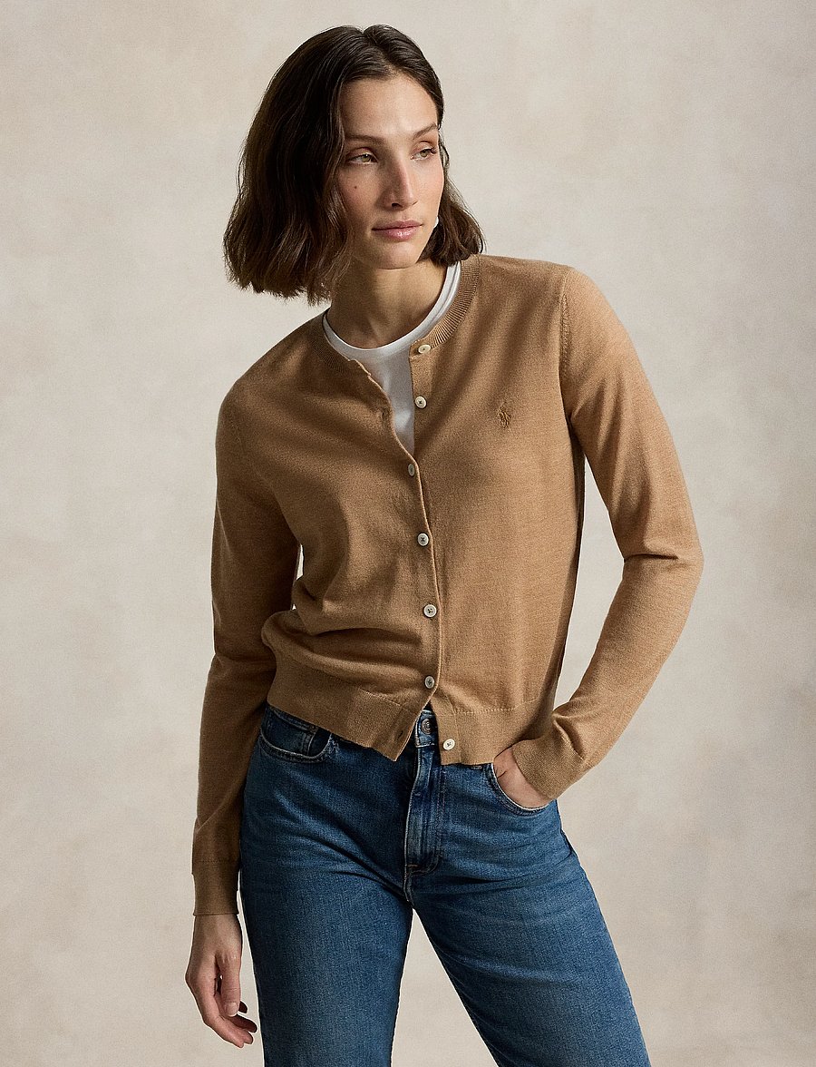 Polo Ralph Lauren - Wool Crewneck Cardigan - koftor - collection camel - 0