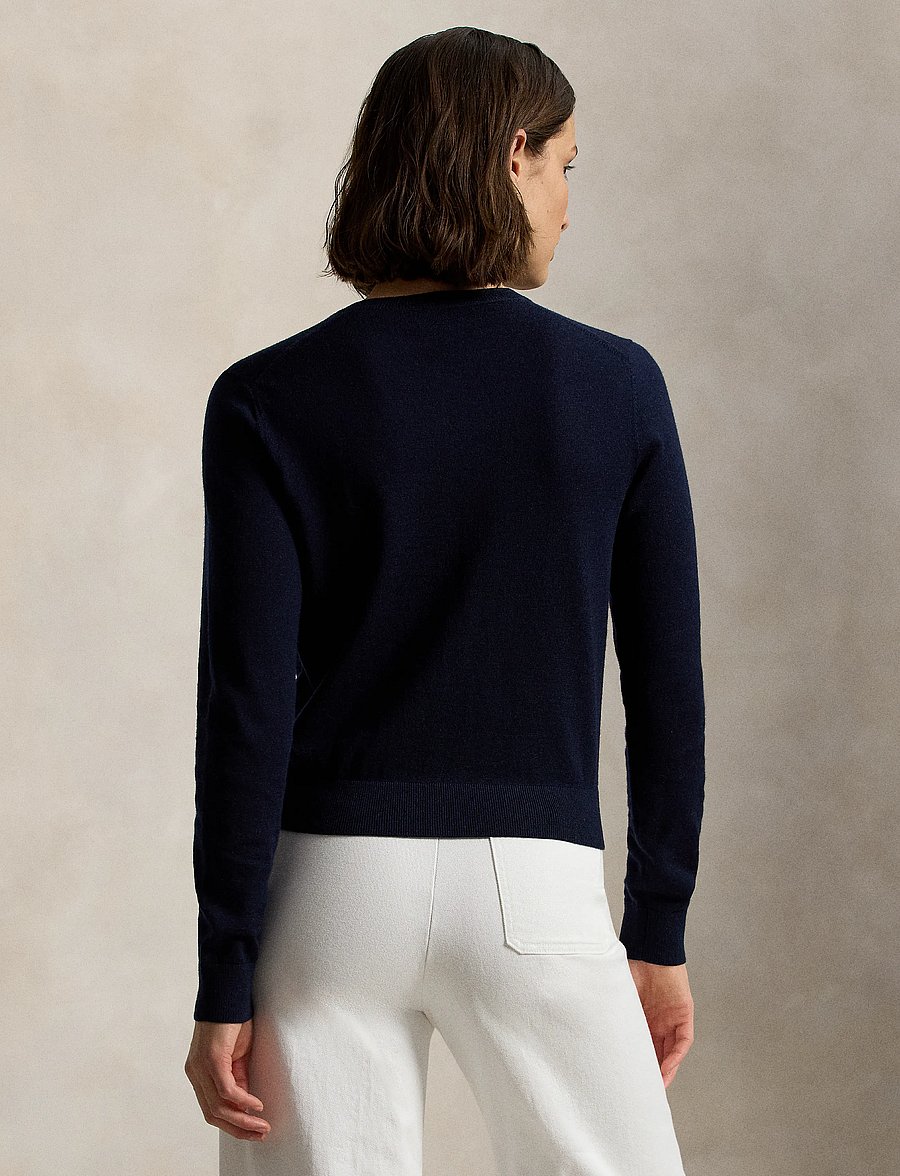 Polo Ralph Lauren - Wool Crewneck Cardigan - strickjacken - hunter navy - 3