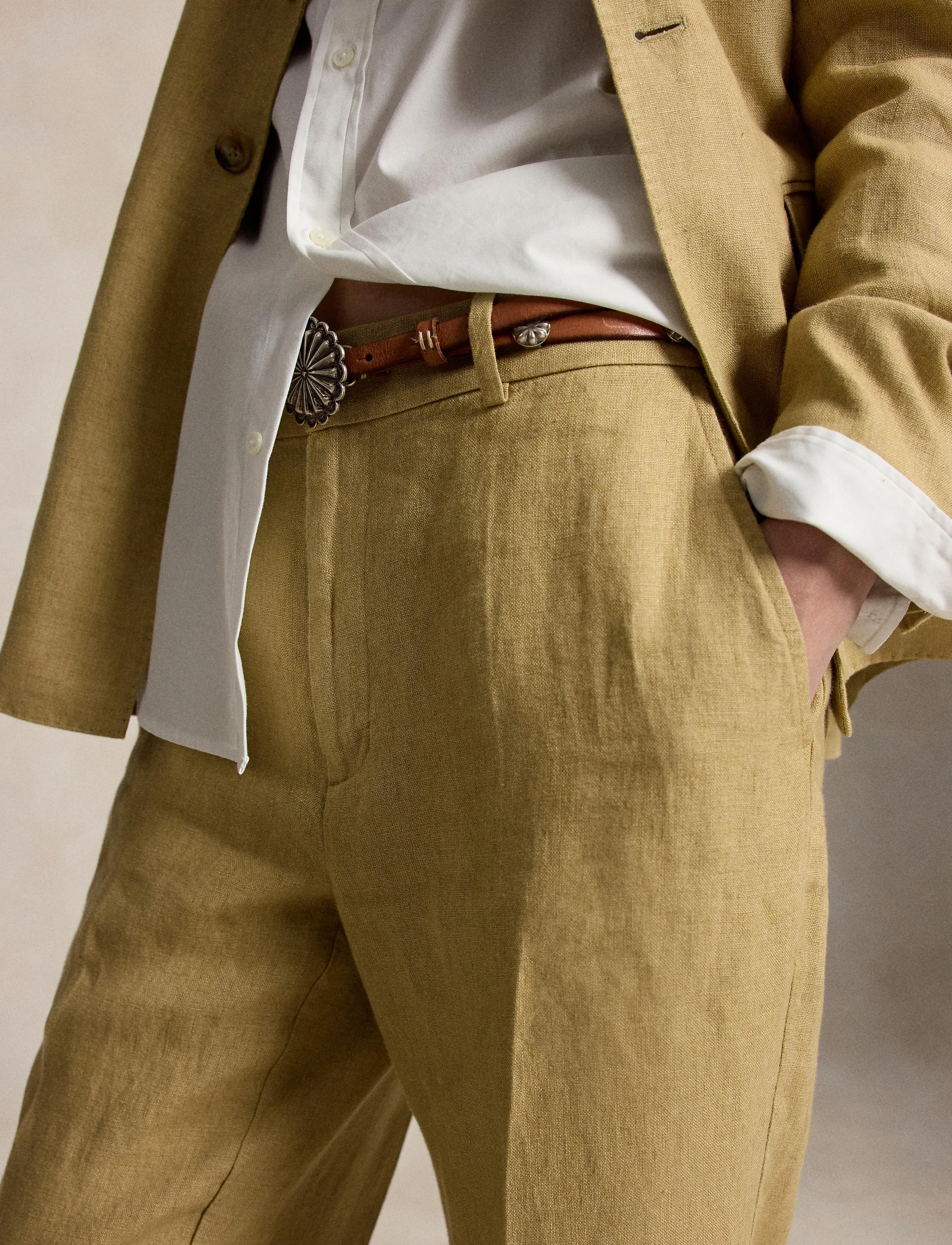 Polo Ralph Lauren - 9/1 DELAVE LINEN-WVN-PANTS - linnebyxor - classic camel - 5