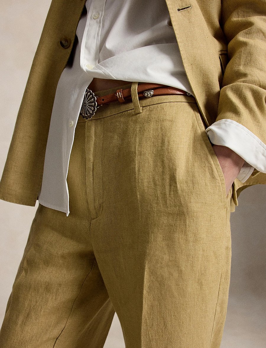 Polo Ralph Lauren - 9/1 DELAVE LINEN-WVN-PANTS - linnebyxor - classic camel - 5
