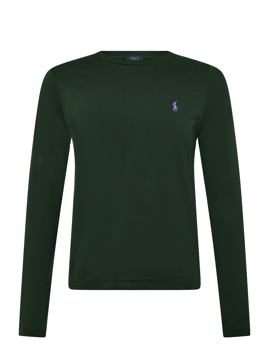 Polo Ralph Lauren - 40/1 COTTON JERSEY-KNT-T-SHIRT - långärmade toppar - basic forest - 0
