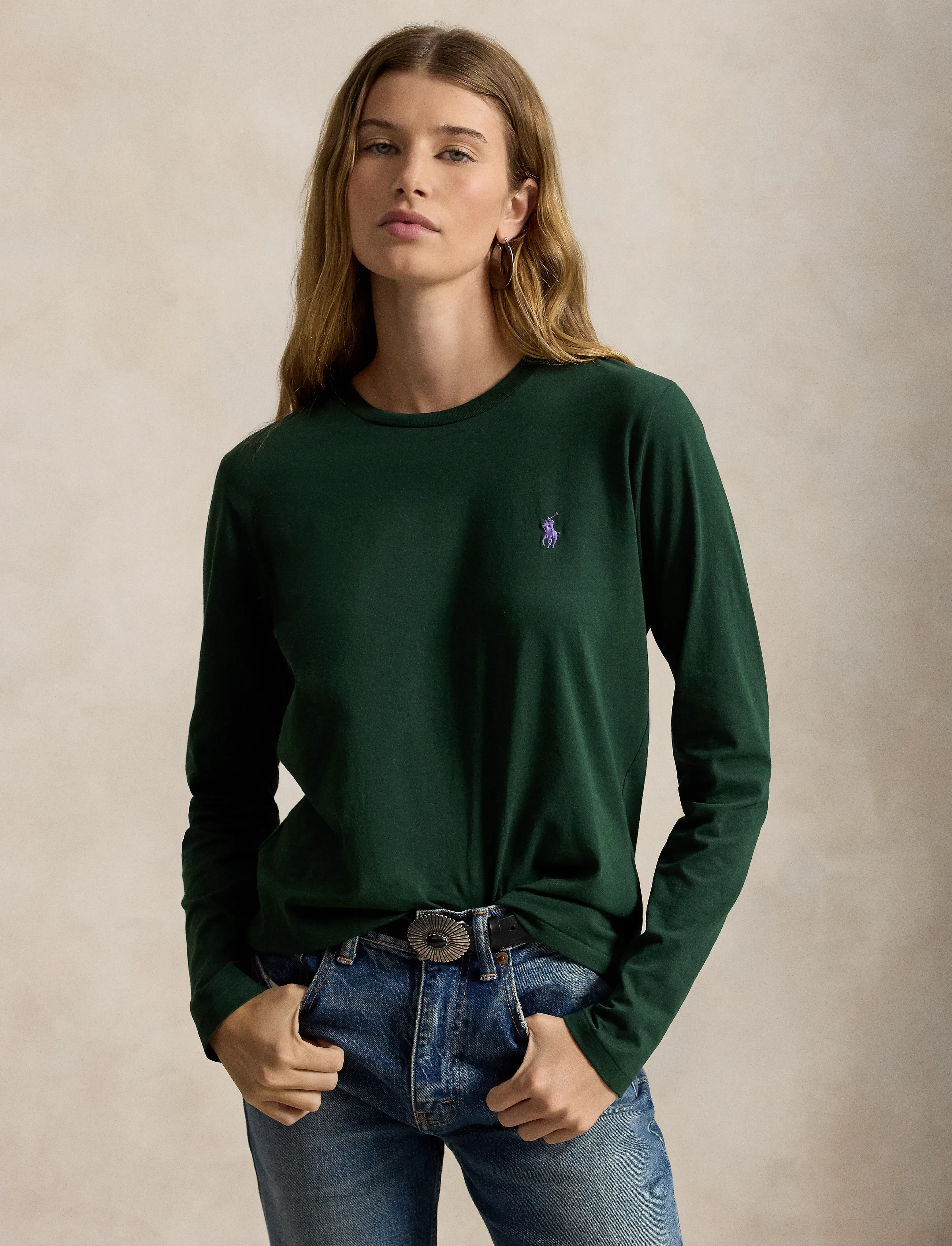 Polo Ralph Lauren Classic Fit Jersey Long-Sleeve Tee - Langærmede toppe - BASIC FOREST / green