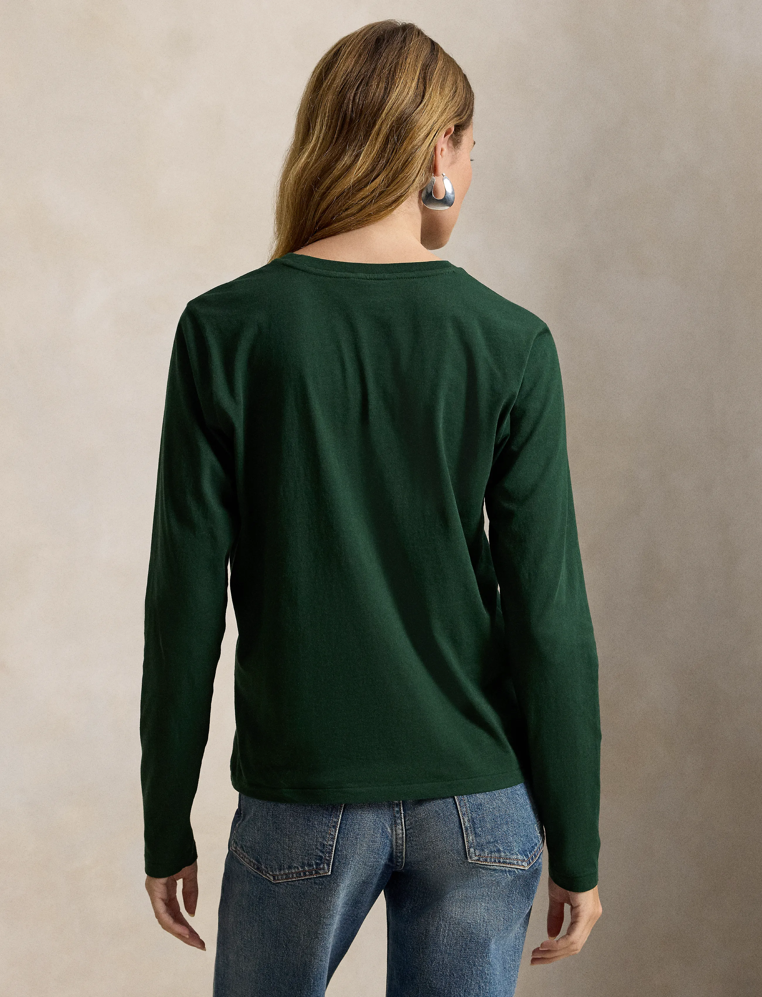 Polo Ralph Lauren - Classic Fit Jersey Long-Sleeve Tee - långärmade toppar - basic forest - 4