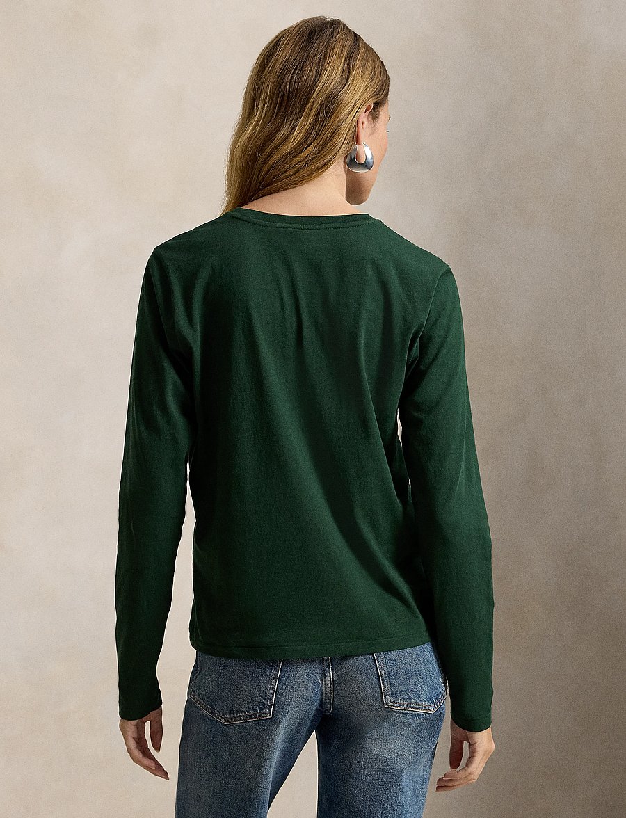 Polo Ralph Lauren - Classic Fit Jersey Long-Sleeve Tee - långärmade toppar - basic forest - 4
