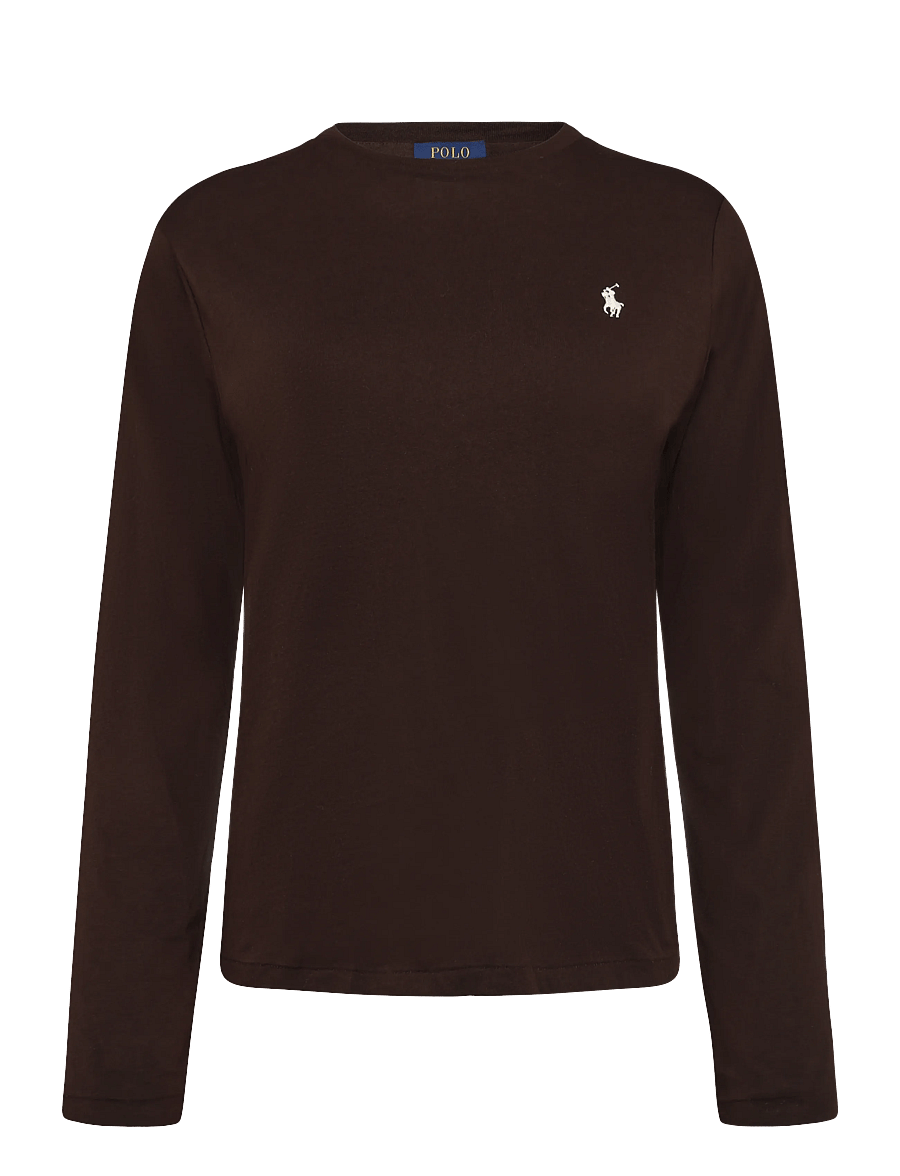 Polo Ralph Lauren - 40/1 COTTON JERSEY-KNT-T-SHIRT - langærmede toppe - circuit brown - 0