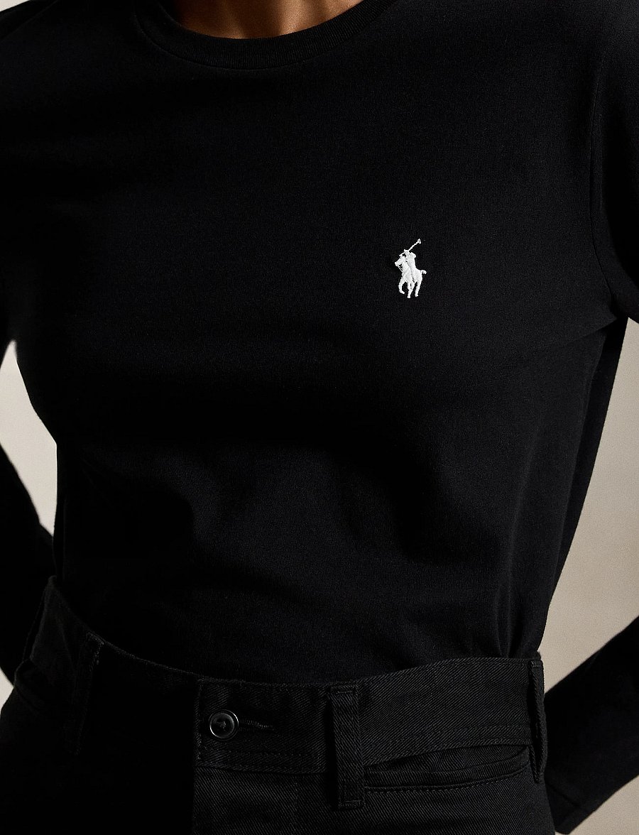 Polo Ralph Lauren - 40/1 COTTON JERSEY-KNT-T-SHIRT - langärmlige tops - polo black - 3