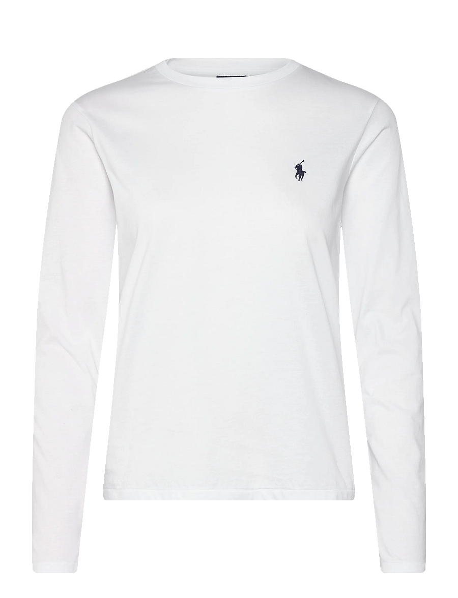 Polo Ralph Lauren - 40/1 COTTON JERSEY-KNT-T-SHIRT - långärmade toppar - white - 1