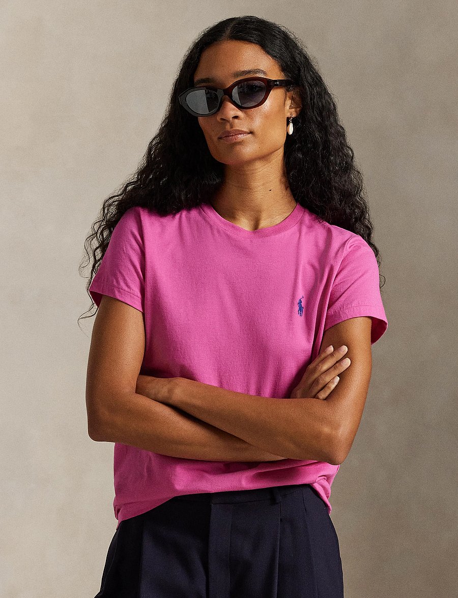Polo Ralph Lauren - Classic Fit Cotton Jersey Crewneck Tee - t-shirts & tops - accent pink - 0