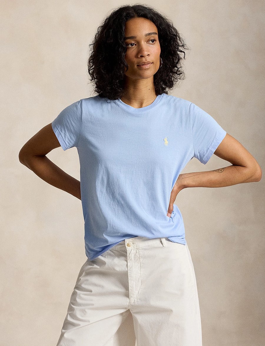 Polo Ralph Lauren - Classic Fit Cotton Jersey Crewneck Tee - t-shirts - baby blue - 3