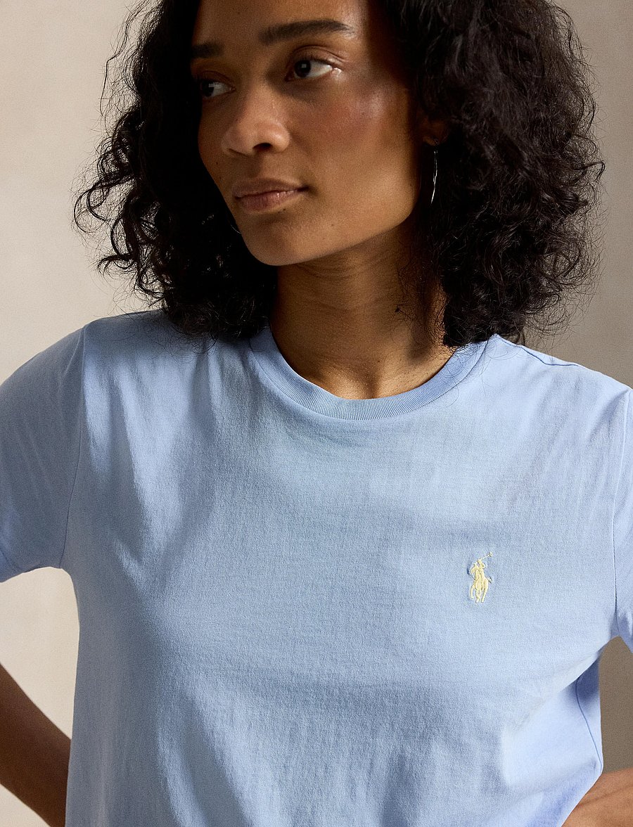 Polo Ralph Lauren - Classic Fit Cotton Jersey Crewneck Tee - t-shirts - baby blue - 4