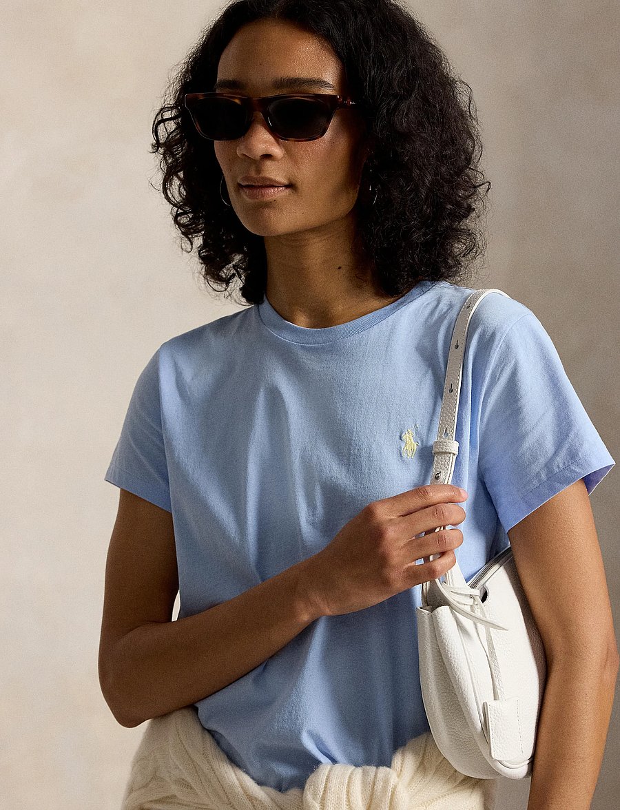 Polo Ralph Lauren - Classic Fit Cotton Jersey Crewneck Tee - t-shirts - baby blue - 5
