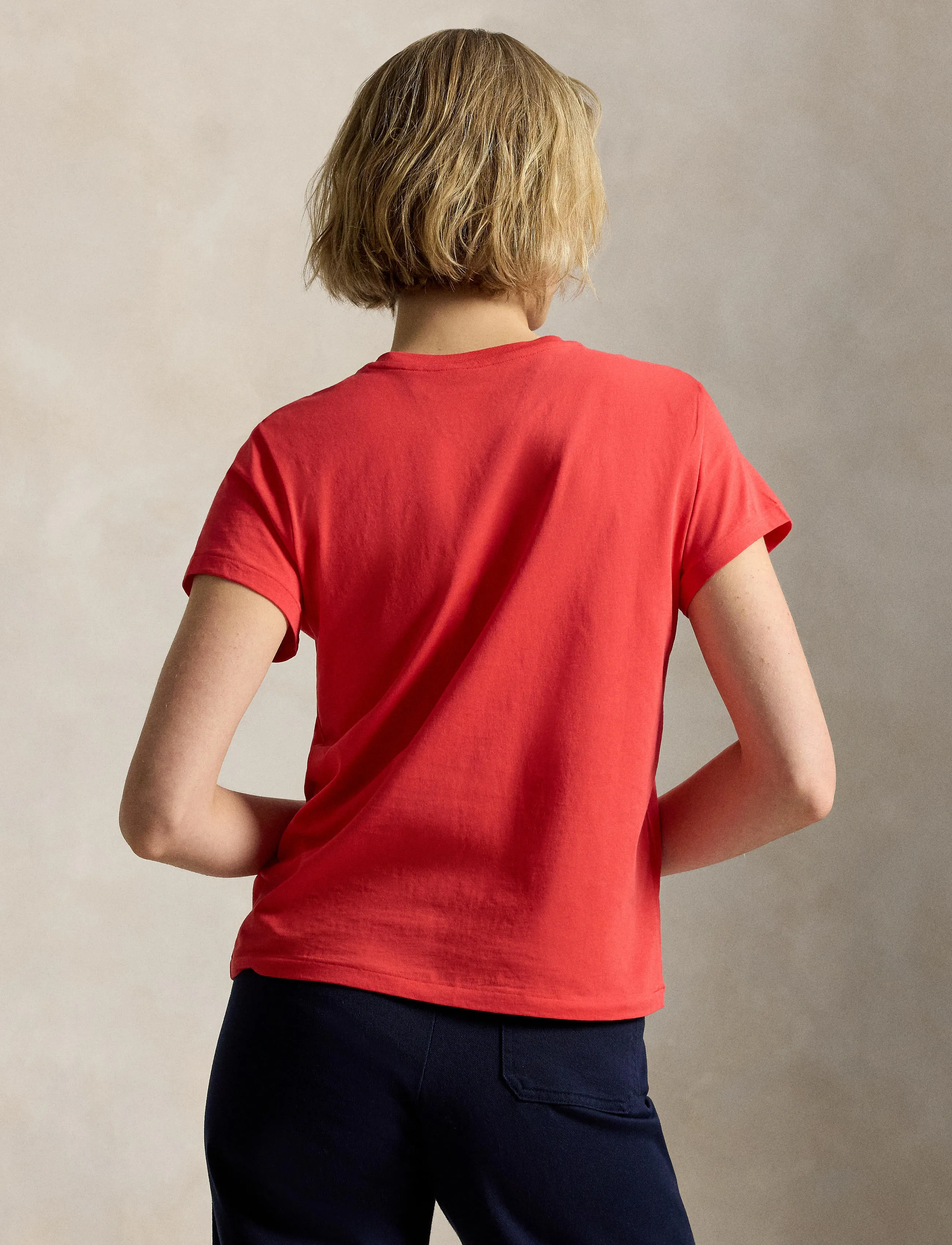 Polo Ralph Lauren Classic Fit Cotton Jersey Crewneck Tee - Ralph Lauren - BRIGHT HIBISCUS / pink/rose