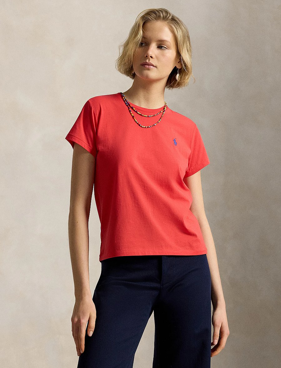 Polo Ralph Lauren - Classic Fit Cotton Jersey Crewneck Tee - t-shirts - bright hibiscus - 3