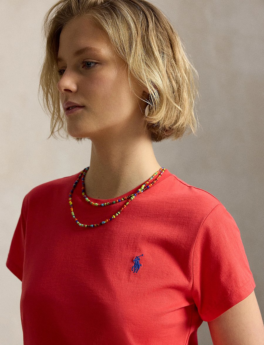 Polo Ralph Lauren - Classic Fit Cotton Jersey Crewneck Tee - t-shirts - bright hibiscus - 4