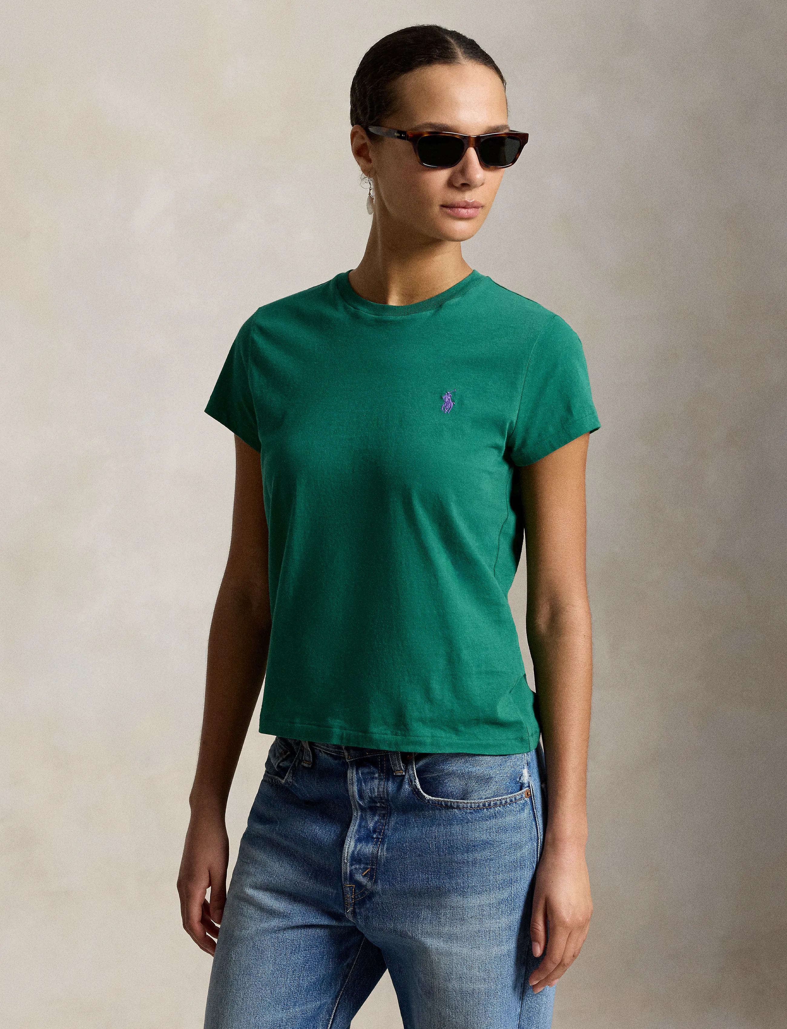 Polo Ralph Lauren Classic Fit Cotton Jersey Crewneck Tee - Ralph Lauren - BUSH GREEN / green