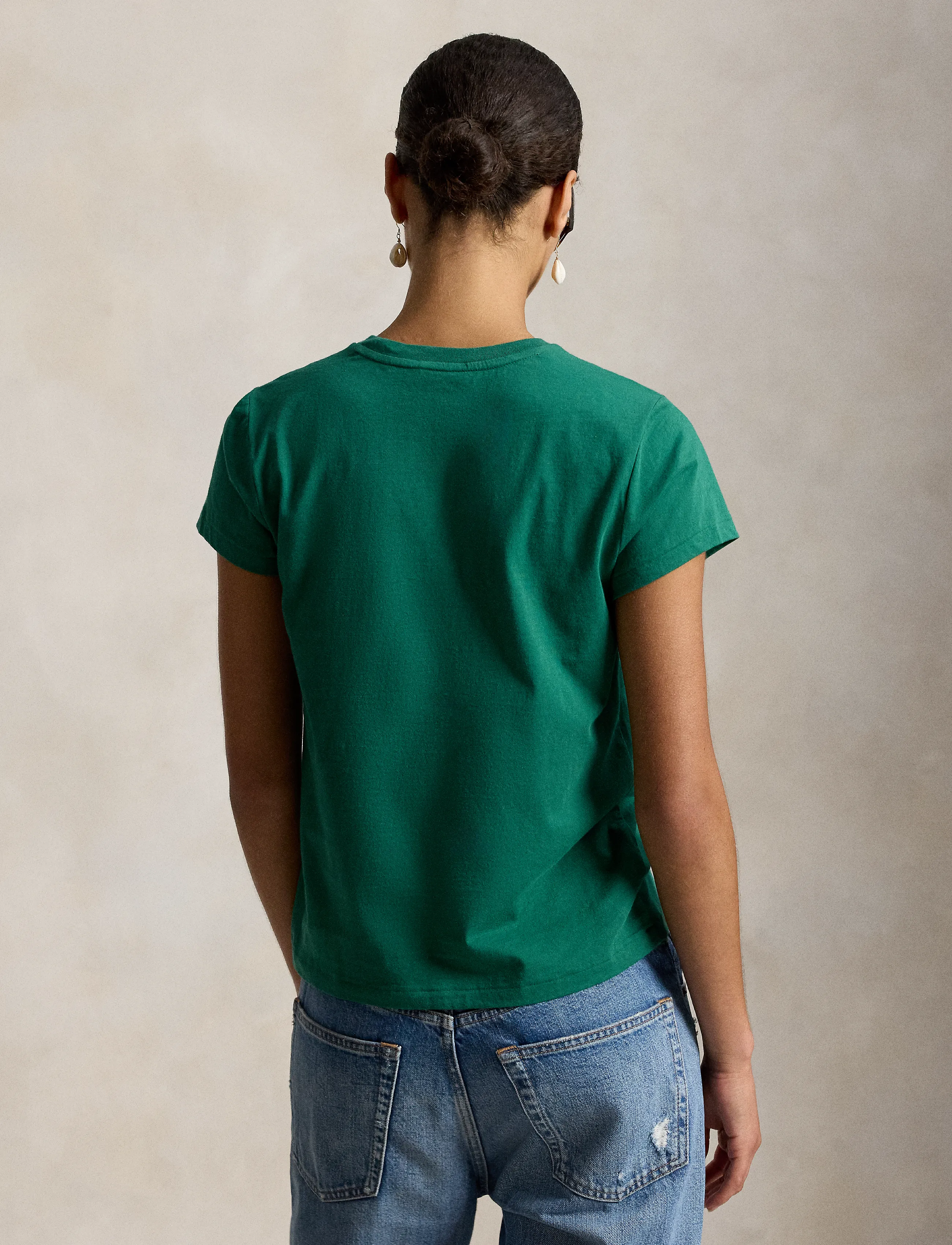 Polo Ralph Lauren - Classic Fit Cotton Jersey Crewneck Tee - t-shirts - bush green - 3