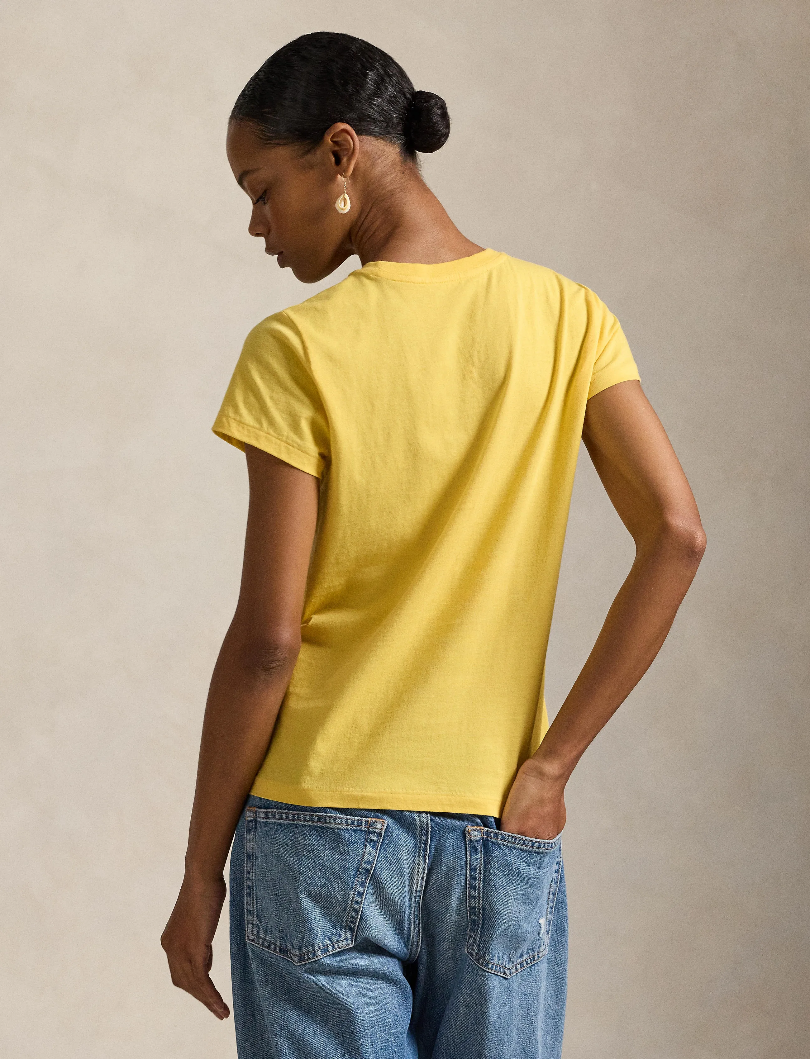 Polo Ralph Lauren - Classic Fit Cotton Jersey Crewneck Tee - t-shirts & tops - collegiate yellow - 3