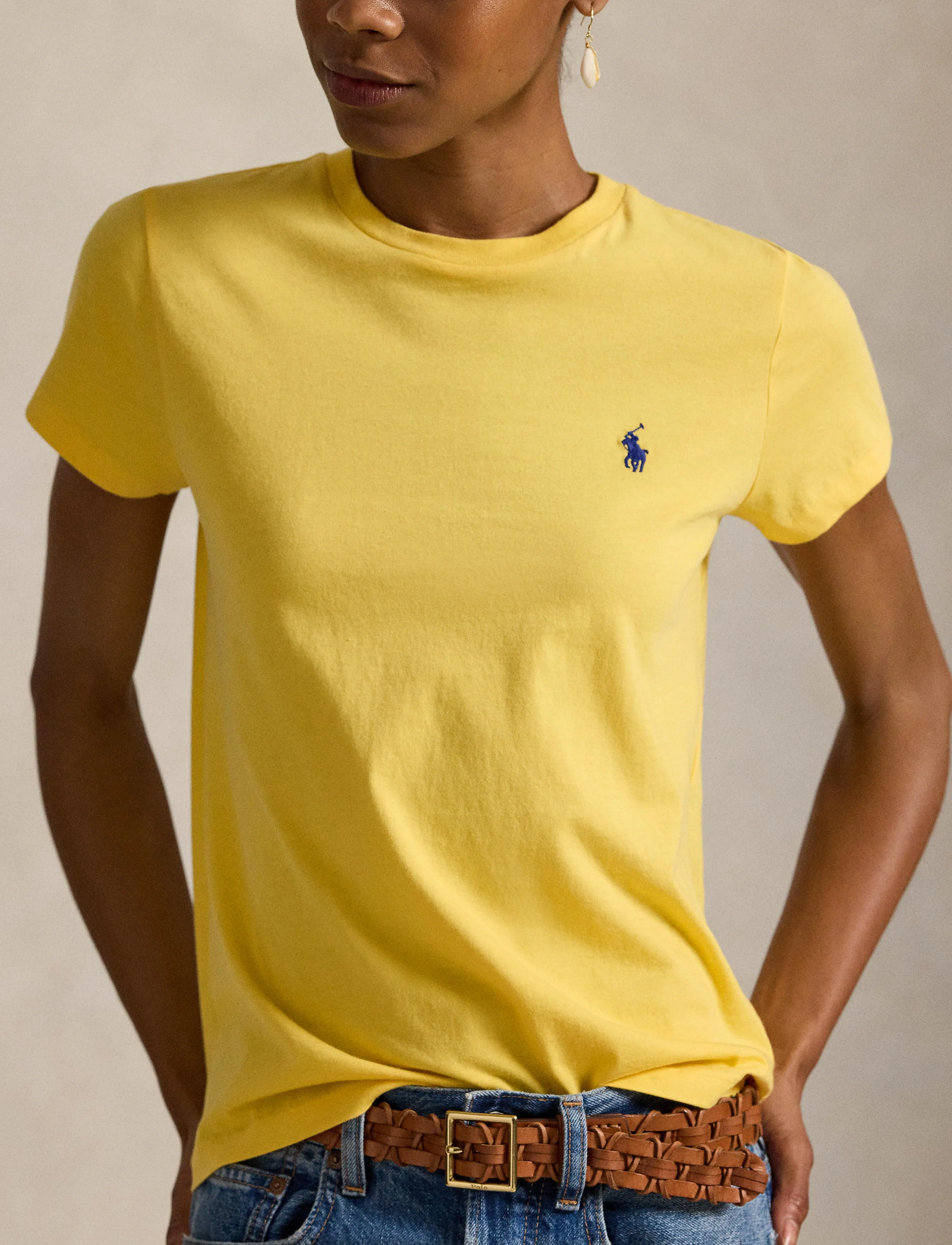 Polo Ralph Lauren - Classic Fit Cotton Jersey Crewneck Tee - t-shirts & tops - collegiate yellow - 4
