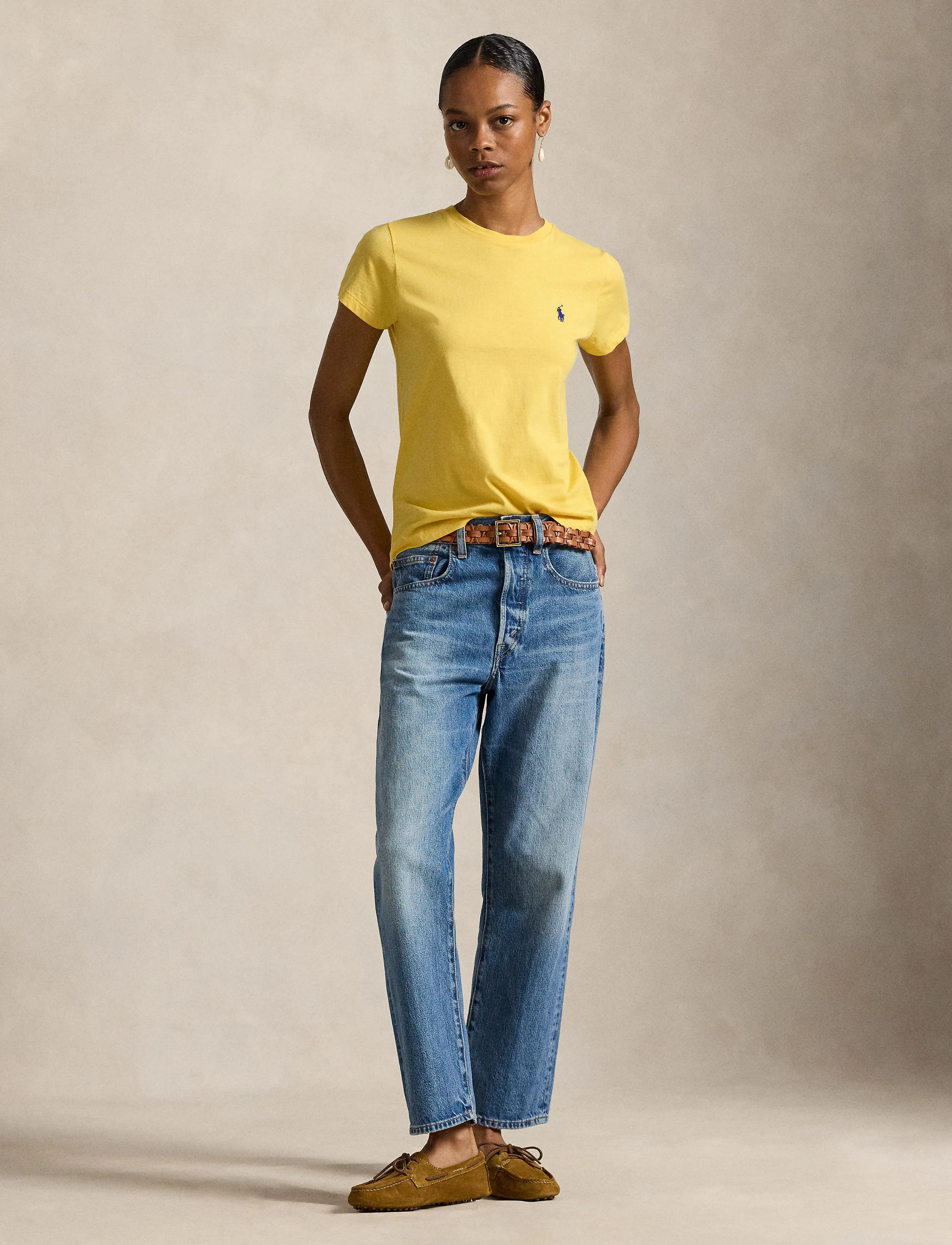 Polo Ralph Lauren - Classic Fit Cotton Jersey Crewneck Tee - t-shirts & tops - collegiate yellow - 5