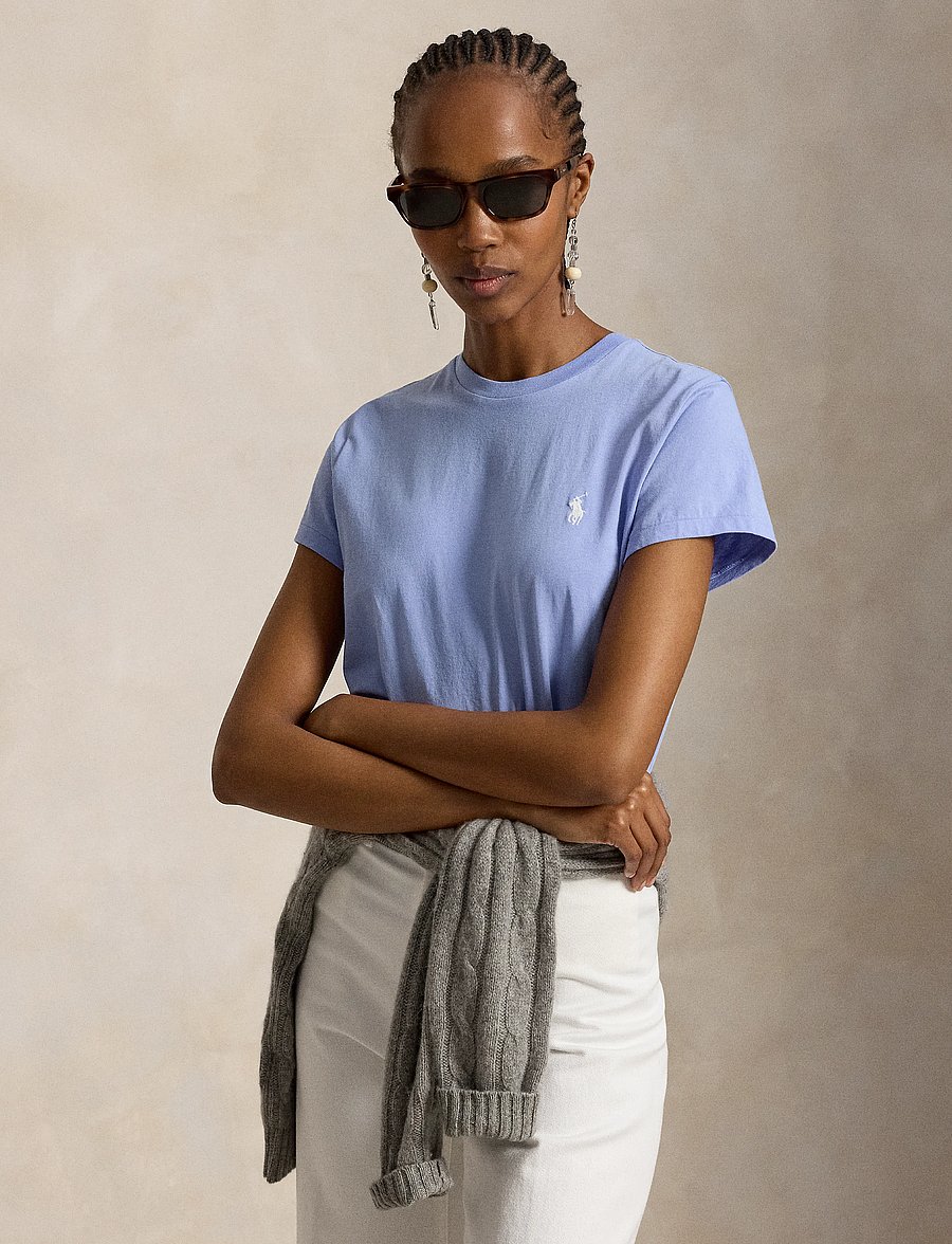 Polo Ralph Lauren - Classic Fit Cotton Jersey Crewneck Tee - t-shirts & tops - dress shirt blue - 0