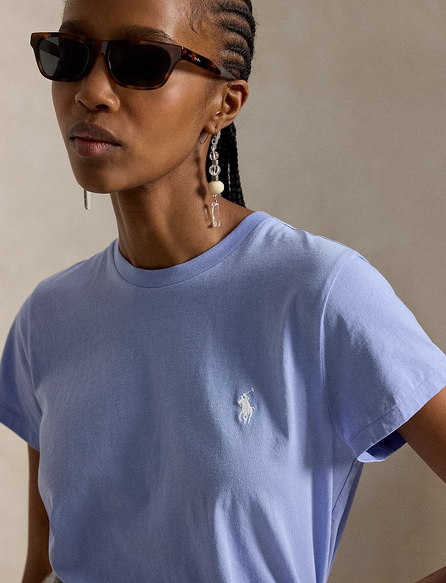 Polo Ralph Lauren - Classic Fit Cotton Jersey Crewneck Tee - t-shirts & tops - dress shirt blue - 4