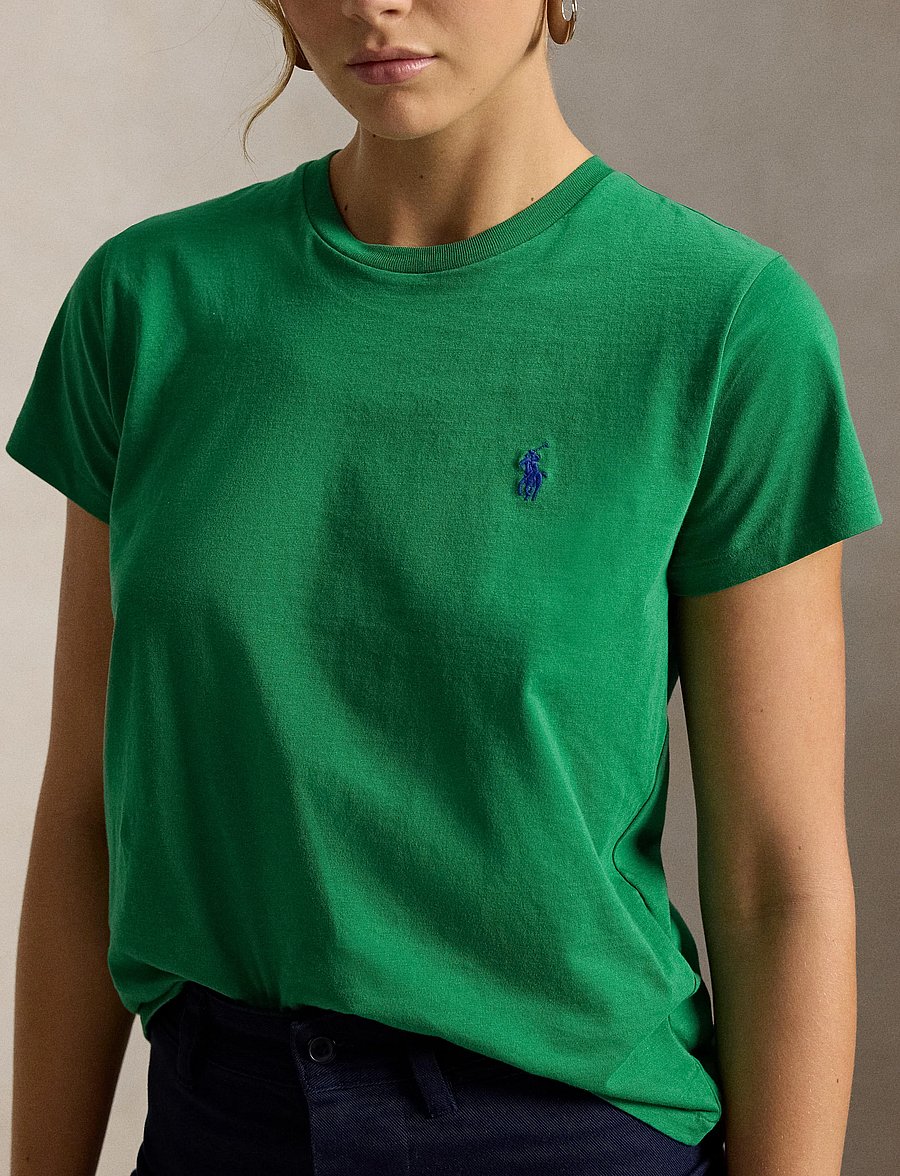 Polo Ralph Lauren - Classic Fit Cotton Jersey Crewneck Tee - t-shirts - fiji green - 4
