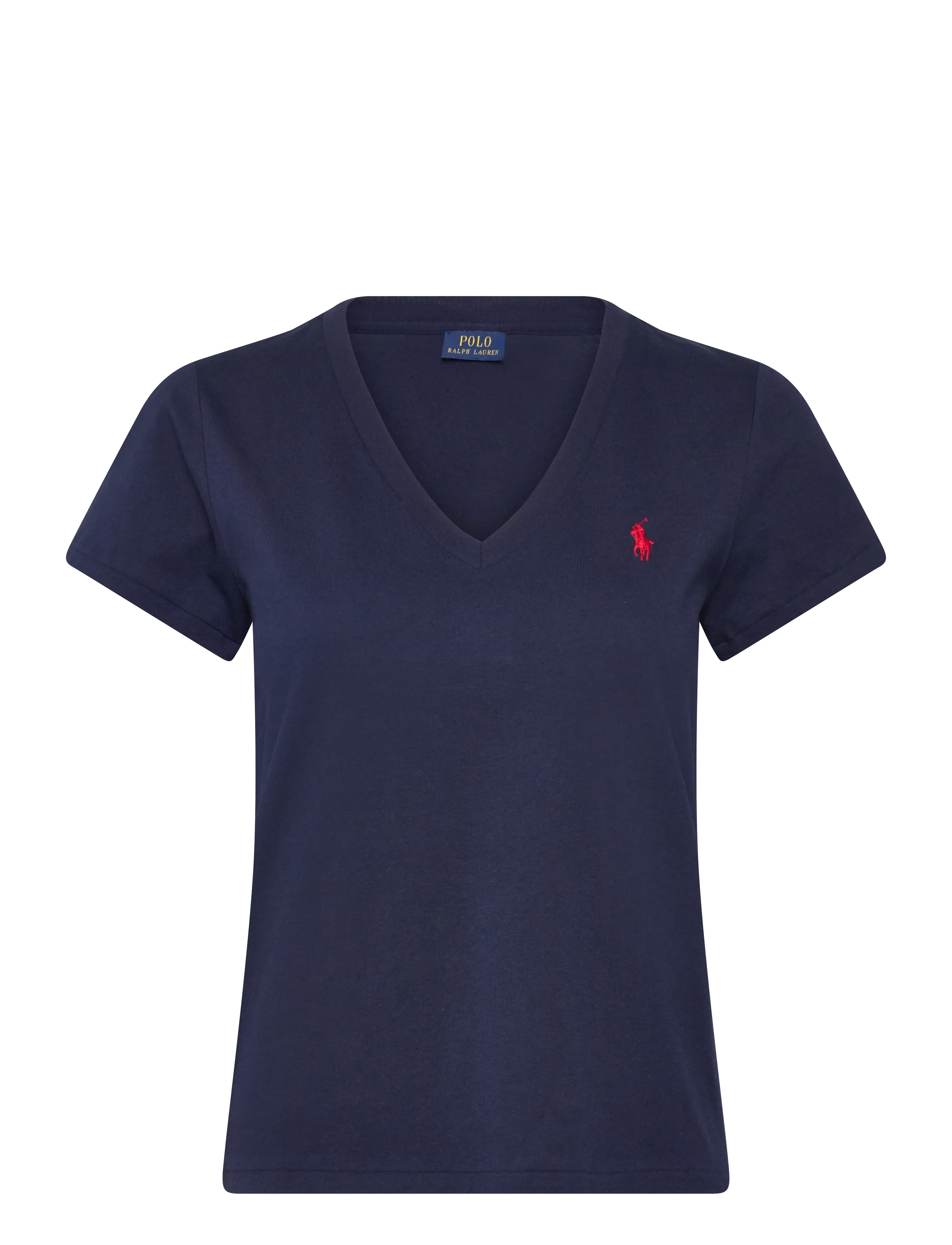 Polo Ralph Lauren Cotton Jersey V-Neck Tee, Kvinder, V-Hals T-Shirt, Navy, Str: XL