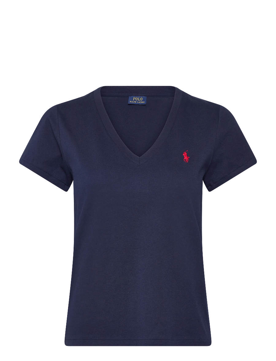 Polo Ralph Lauren - Cotton Jersey V-Neck Tee - t-shirts - cruise navy - 0