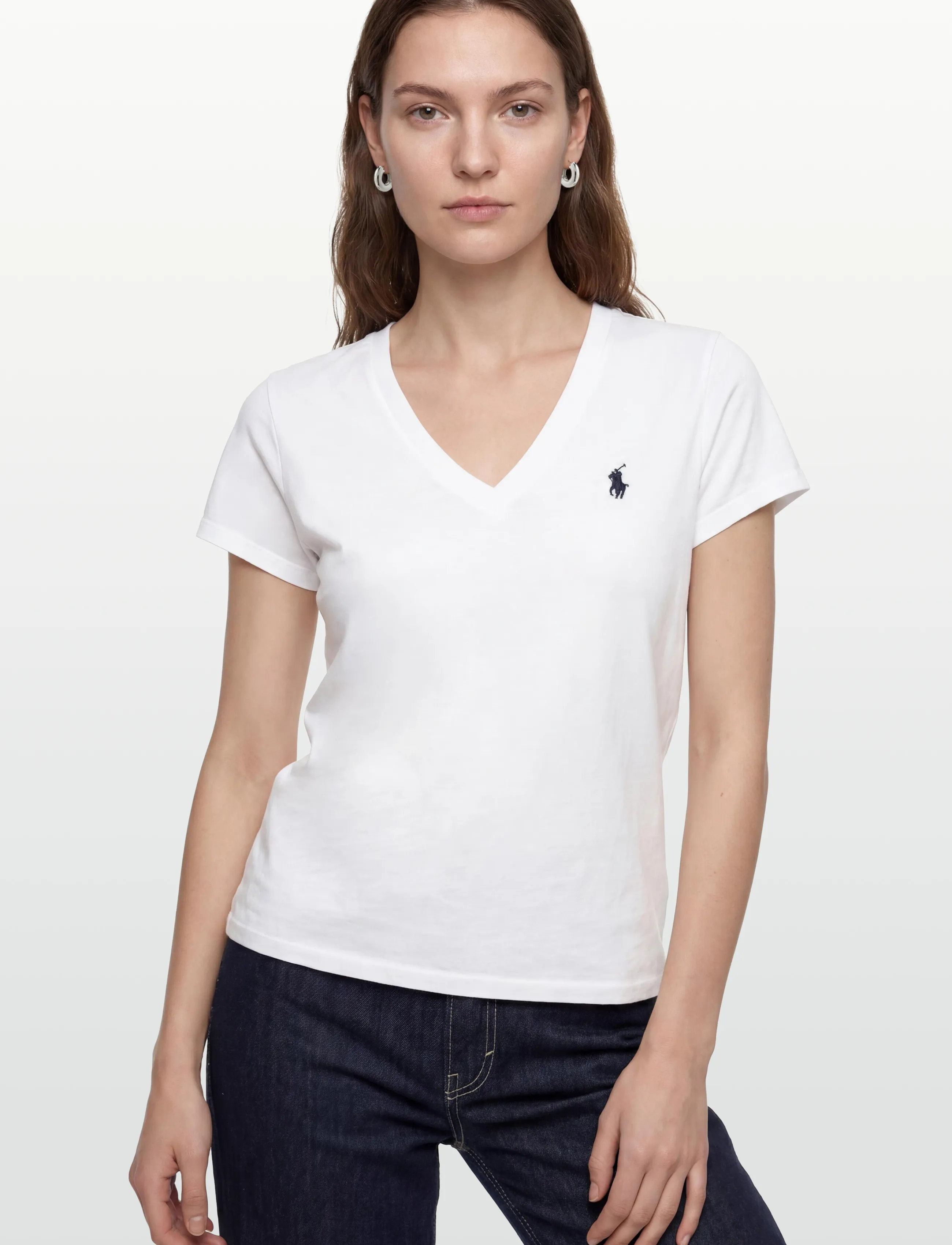 Polo Ralph Lauren - Cotton Jersey V-Neck Tee - marškinėliai - white - 3