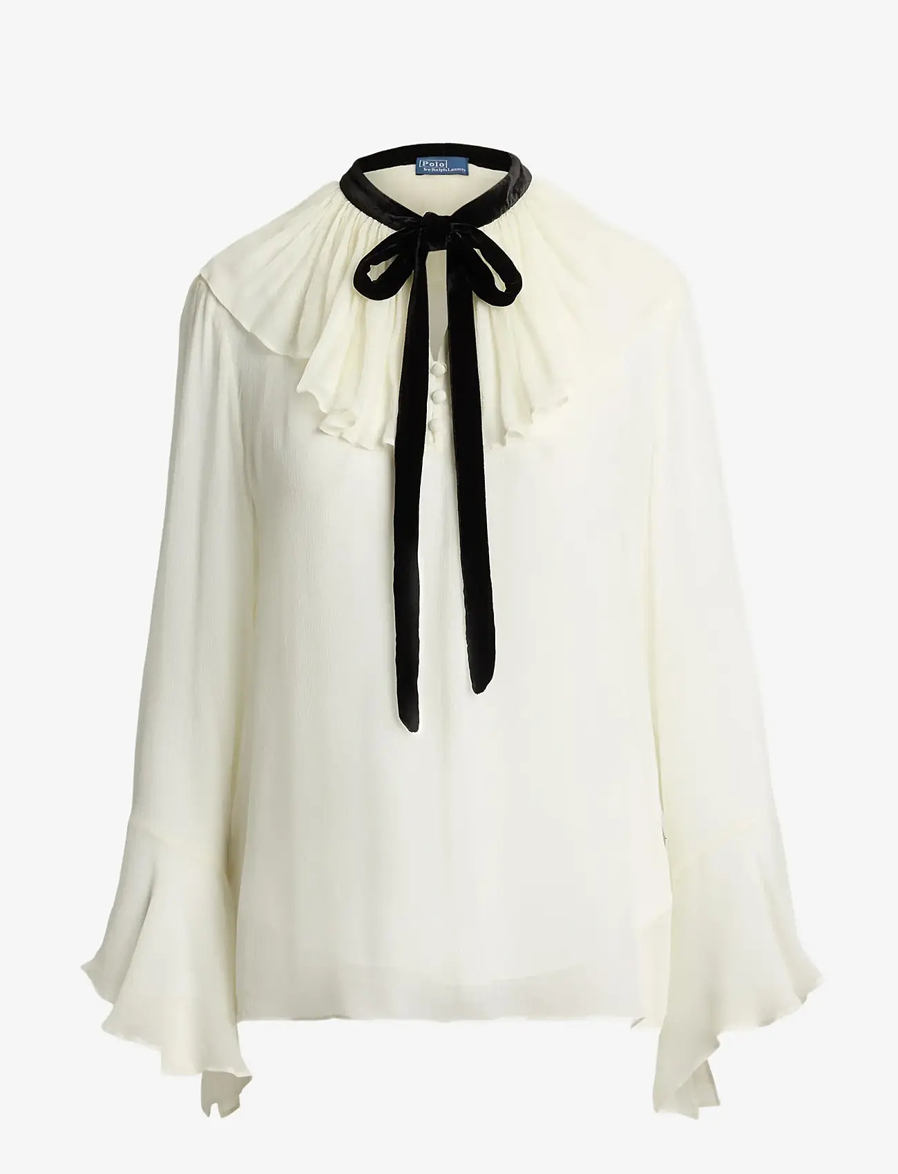 Polo Ralph Lauren - CRINKLE VISCOSE GGT-WVN-SHIRT - langærmede bluser - warm white - 1