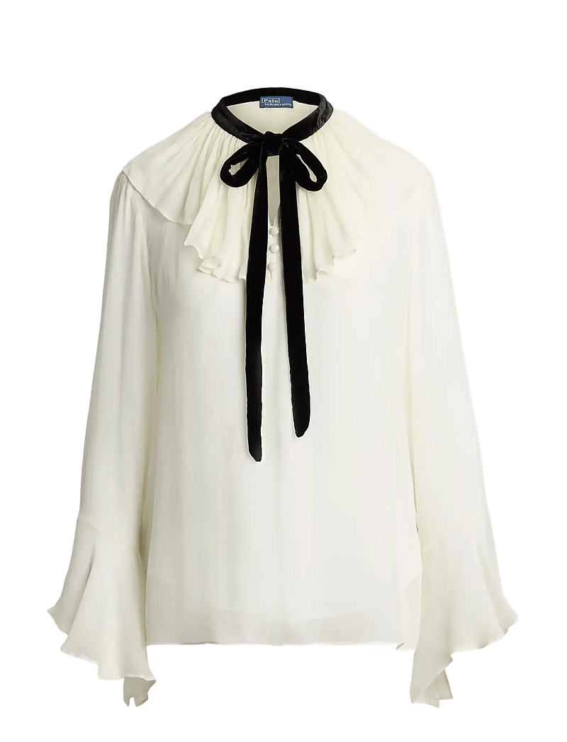 Polo Ralph Lauren - CRINKLE VISCOSE GGT-WVN-SHIRT - langærmede bluser - warm white - 1