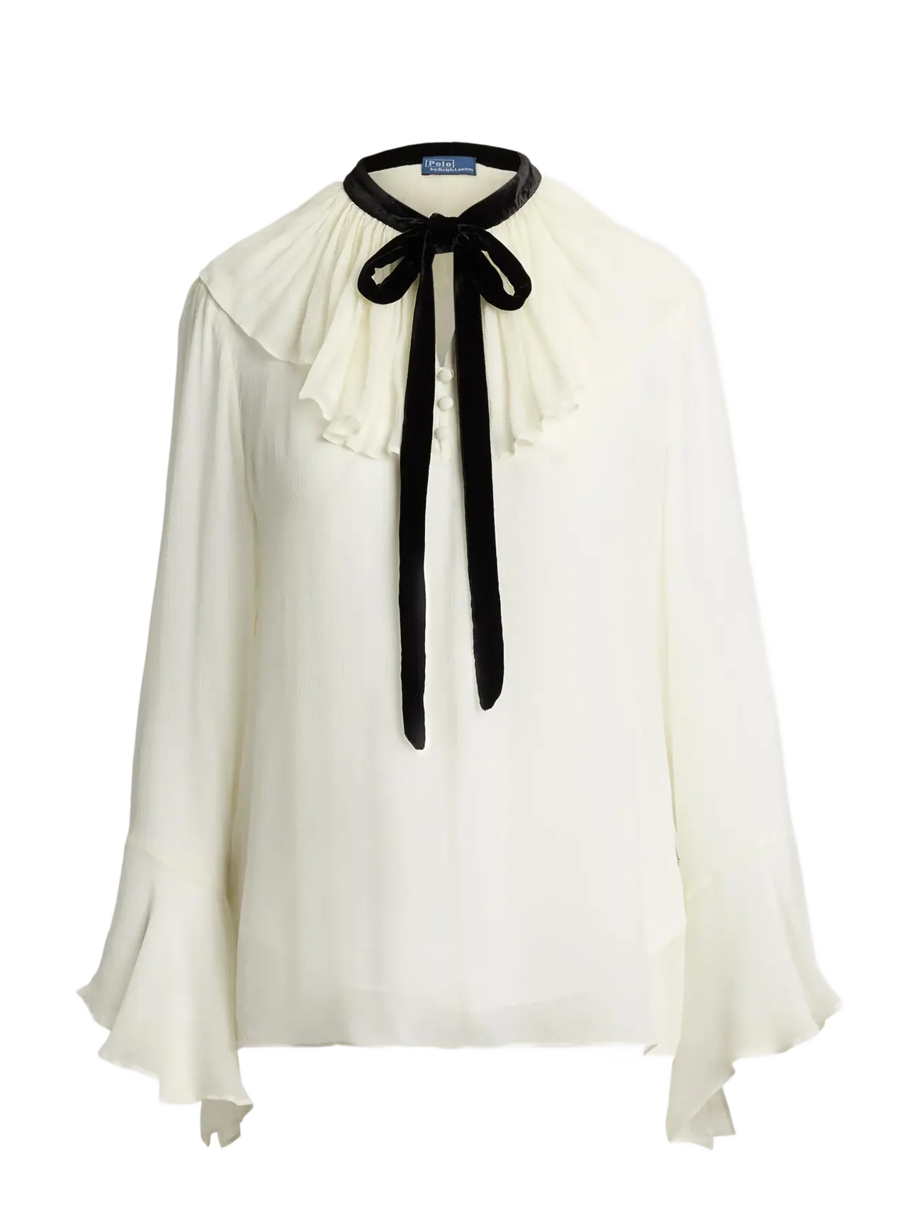Polo Ralph Lauren CRINKLE VISCOSE GGT-WVN-SHIRT - Bluser - WARM WHITE / cream
