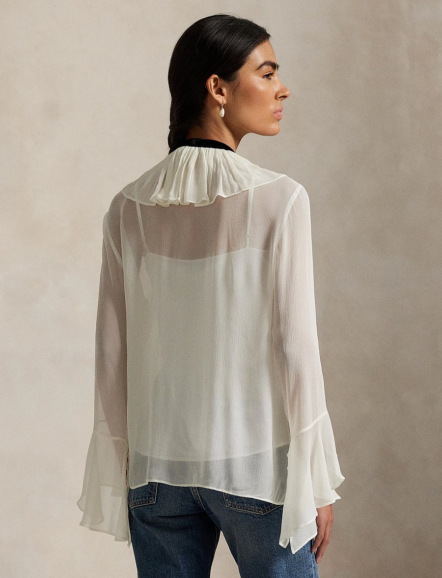 Polo Ralph Lauren - CRINKLE VISCOSE GGT-WVN-SHIRT - blouses à manches longues - warm white - 3